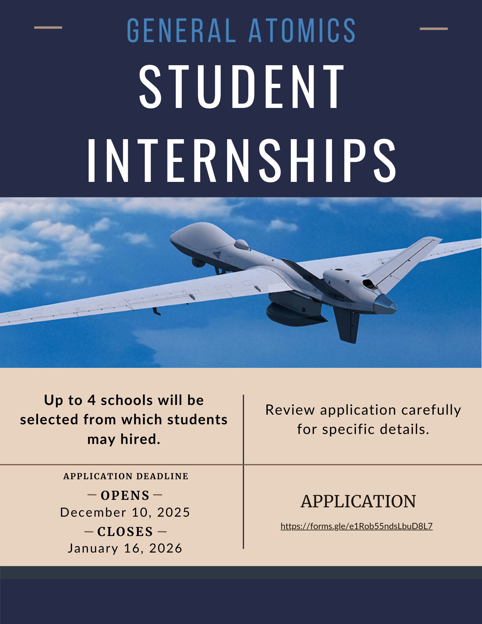 General Atomics Summer Internships Program - Participating School Application