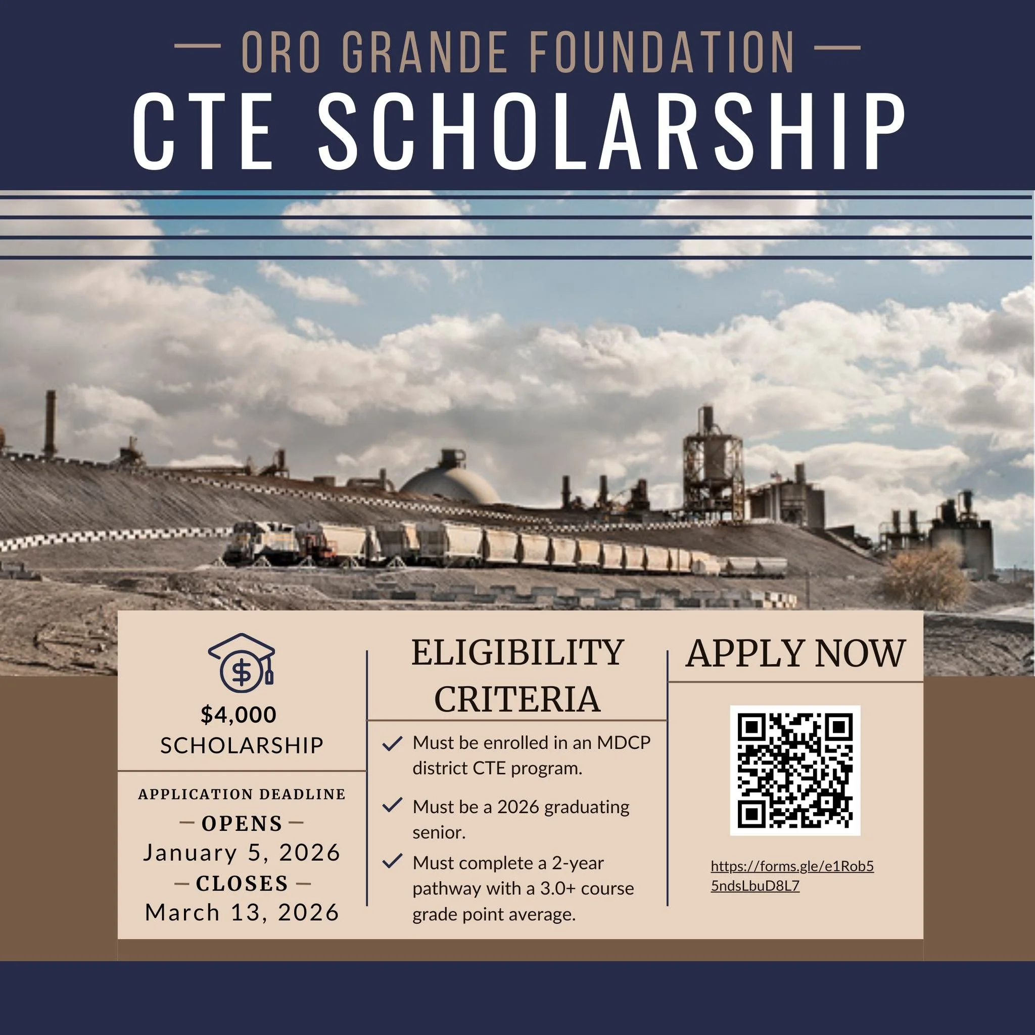 📣 Oro Grande Foundation Scholarship Alert!
Attention Seniors! 🎓 Have you completed a CTE Pathway? Now&rsquo;s your chance to turn your hard work into scholarship support!

📅 Deadline: March 13
💻 Apply Now: Link in bio

Don&rsquo;t miss this oppor