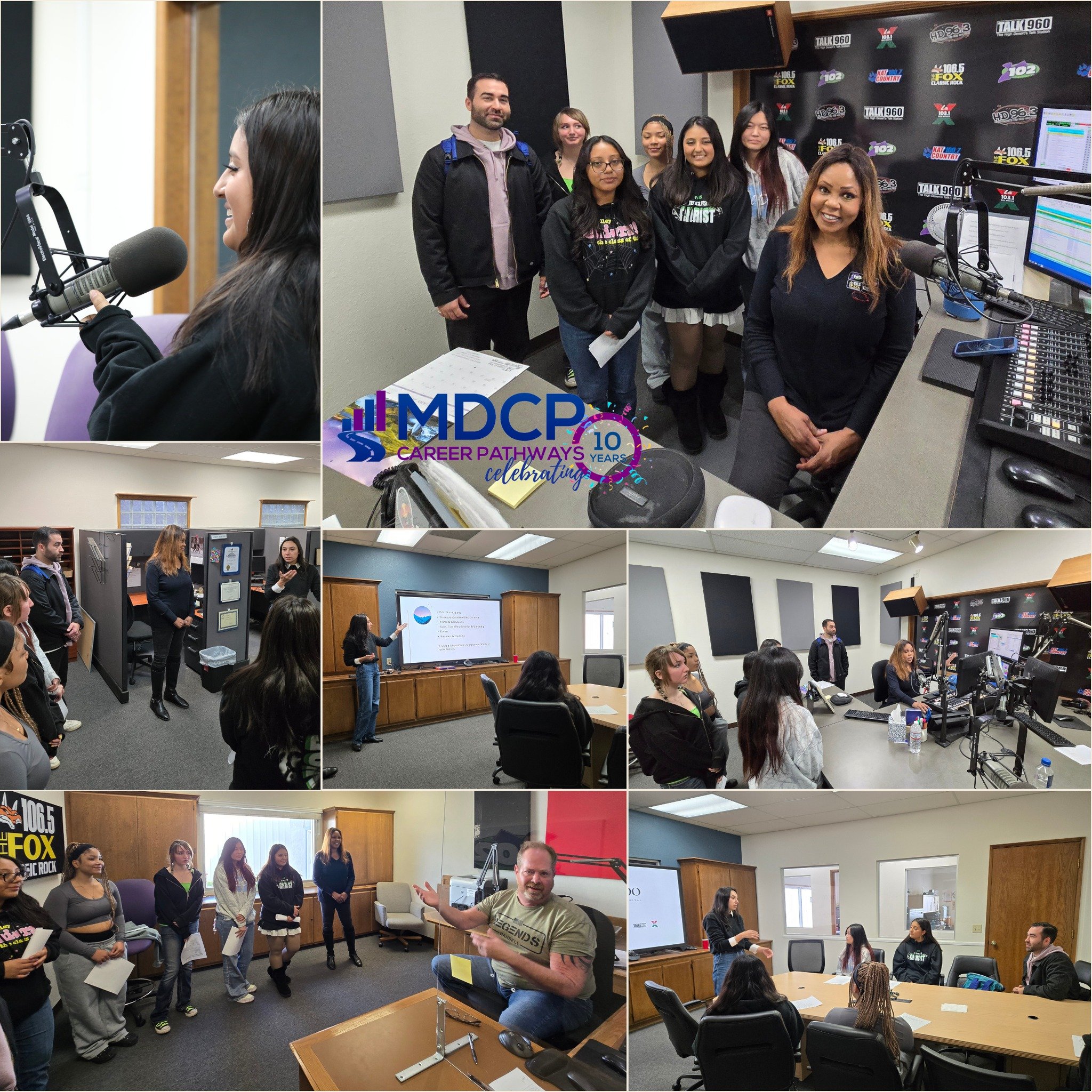 Today, students from the Victor Valley High School Multimedia Program got an exclusive behind-the-scenes look at the El Dorado Broadcasters studio!
Students learned how radio stations operate across the High Desert, met with marketing, and even spent