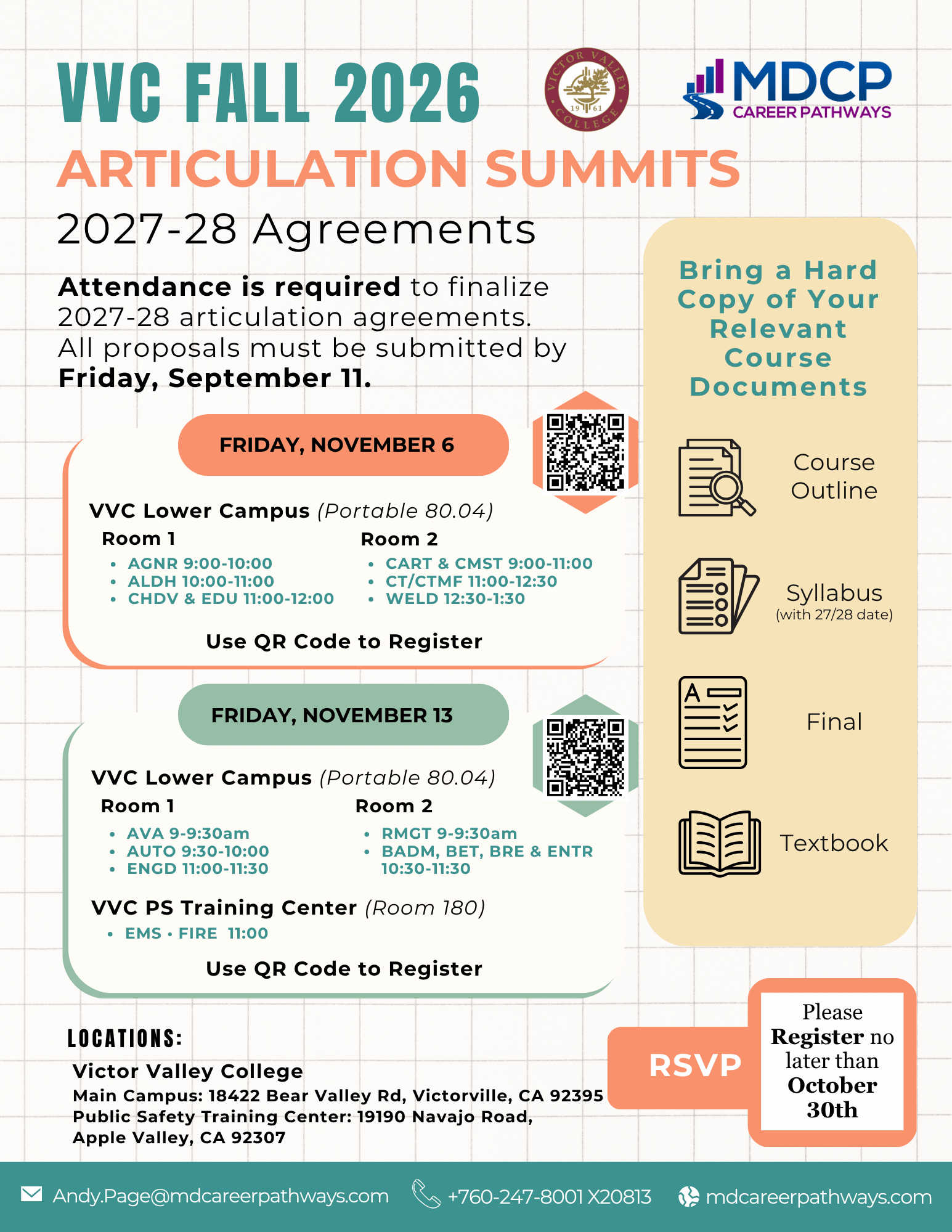 Fall 2026 VVC Articulation Summits Day 2