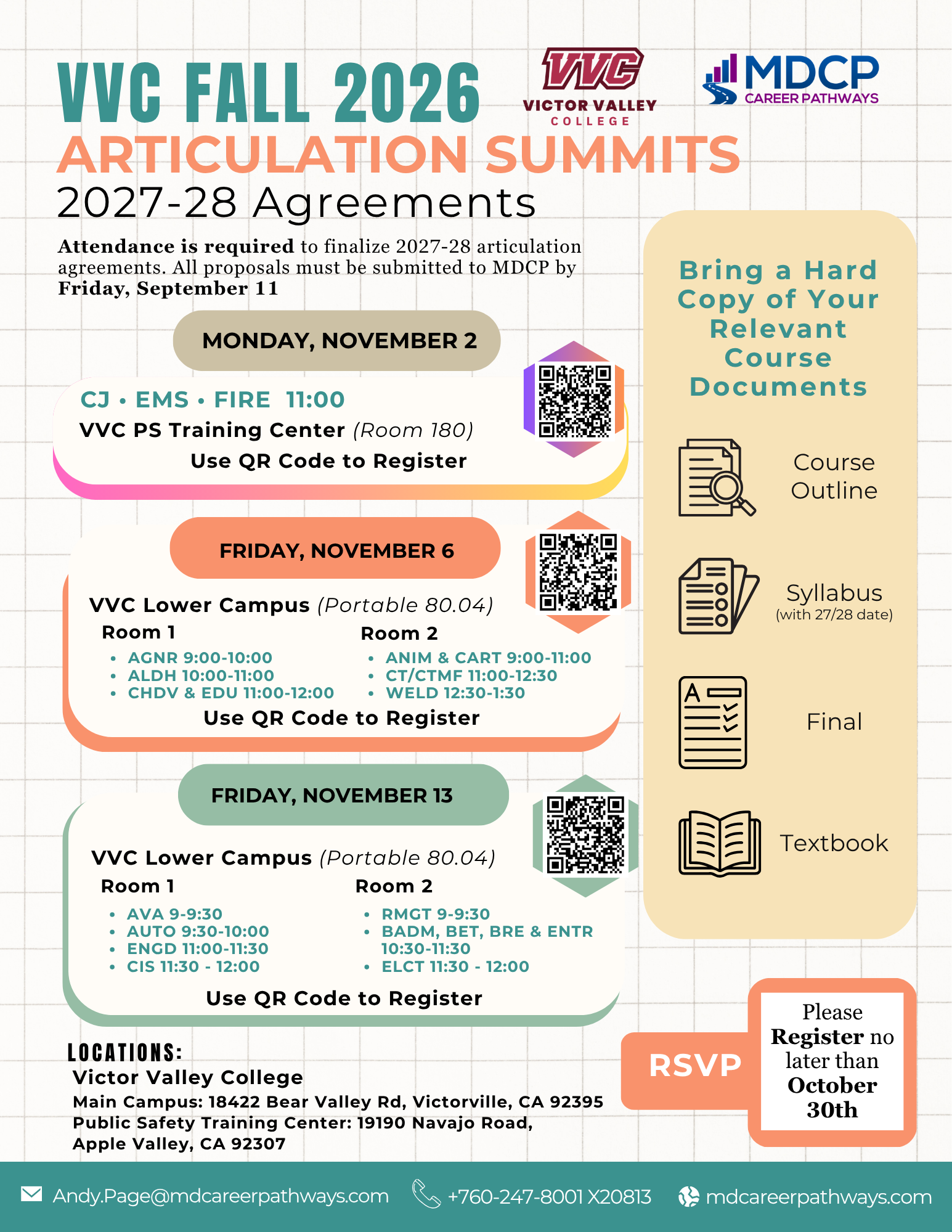 Fall 2026 VVC Articulation Summits Day 2