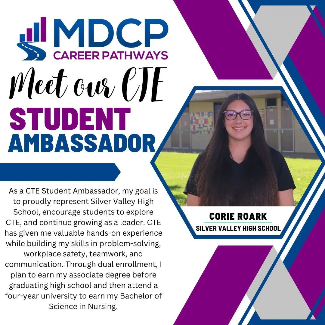 Meet the CTE Ambassadors from Silver Valley High School! They are emerging leaders that are excited to showcase their knowledge and share available opportunities that they have gained from CTE with their peers. #CTE #CTEWorks #CTEStudentAmbassador #M