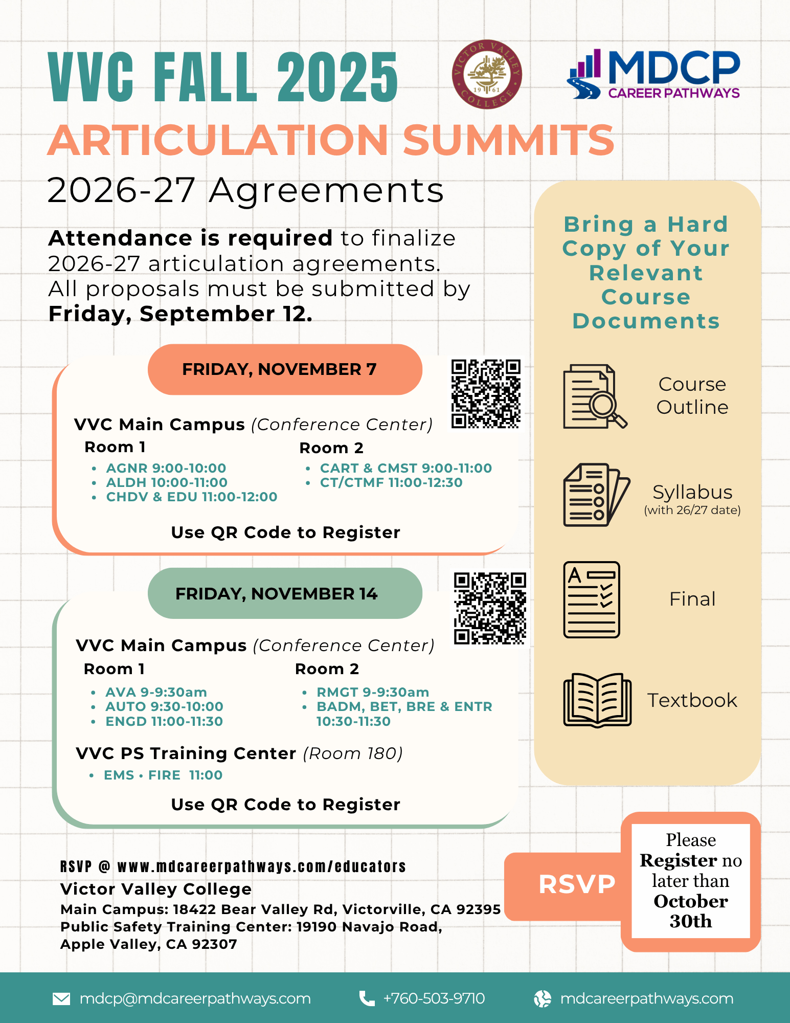 Vvc Webadvisor Fall 2025 VVC Articulation Summits Day 2 — Mountain Desert Career Pathways