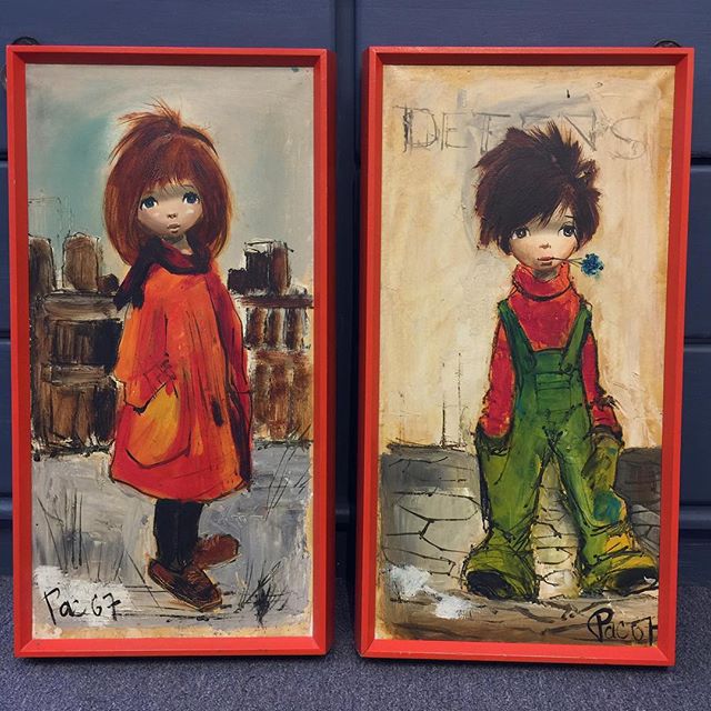 Will you be my Galentine?❤️❤️❤️❤️❤️❤️❤️❤️❤️❤️Mid Century Original Oil Paintings! $125.00 each  #Artdeparture #valentinesday #galentinesday #Shoplocal #Vintageart #Waifart #60&rsquo;sArt #midcenturyart