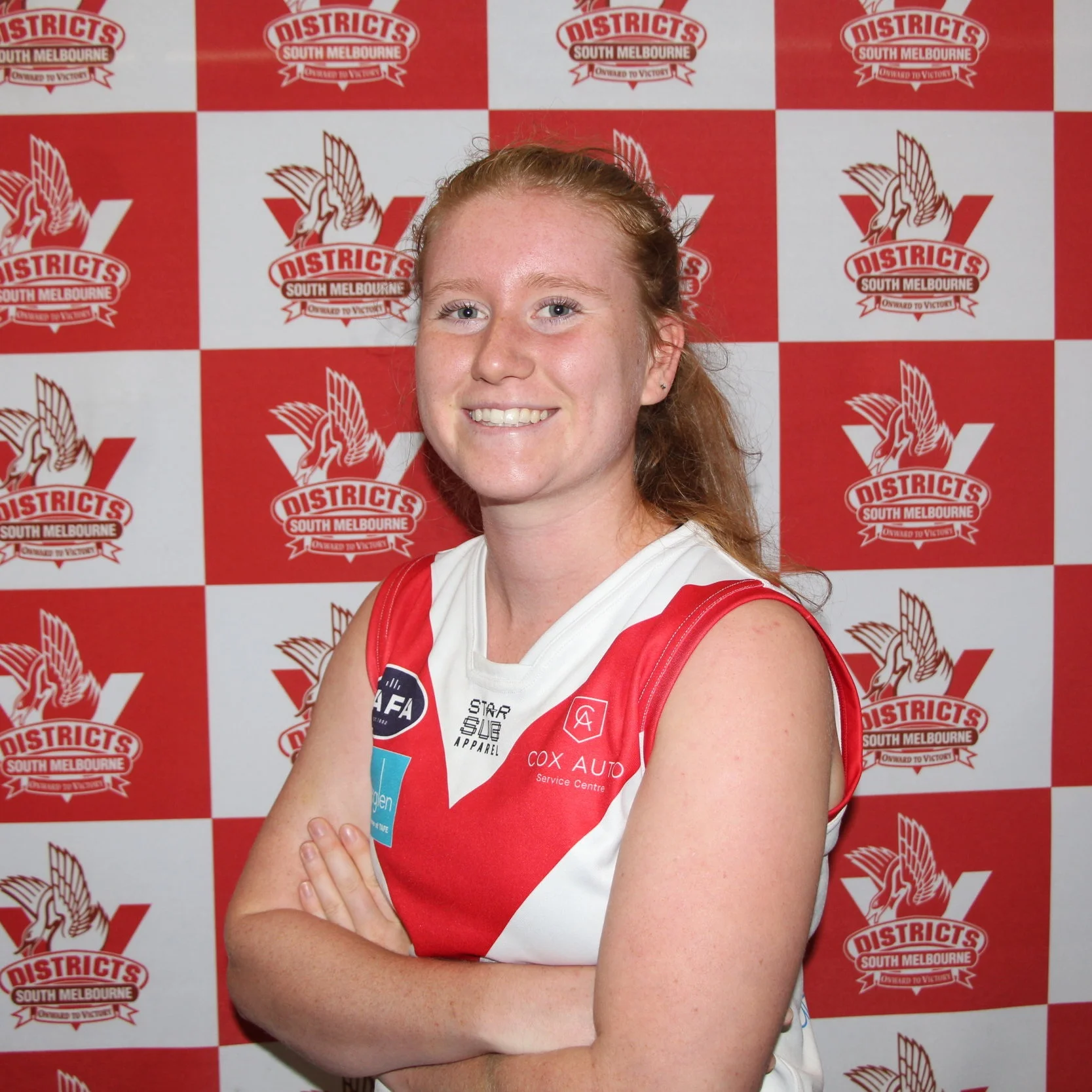 Sophie H One of our youngest new recruits is super speedy Sophie who is wearing the #40 jumper for her first season of footy. It’ll come as no shock to anyone who has seen Soph run that she made Team Vic for cross country in the not so distant past and she brings that speed to our wing on a weekly basis. Soph is a seasoned soccer player having spent many seasons playing with our very own Maya- thanks Maya for bringing her down.