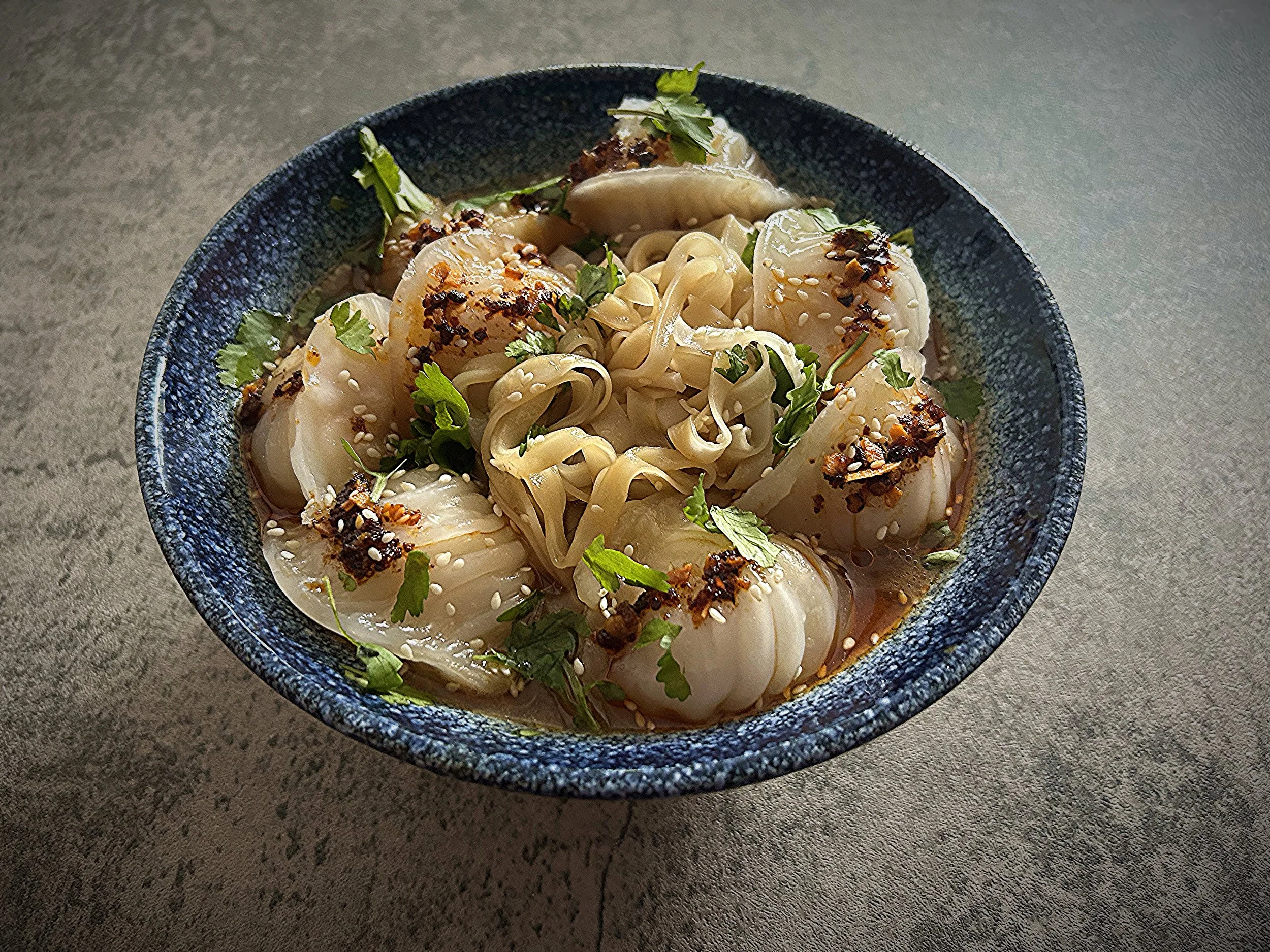 2026-03-25 Dumplings Rice Noodles Miso Broth Chilli & Garlic Oil.jpg