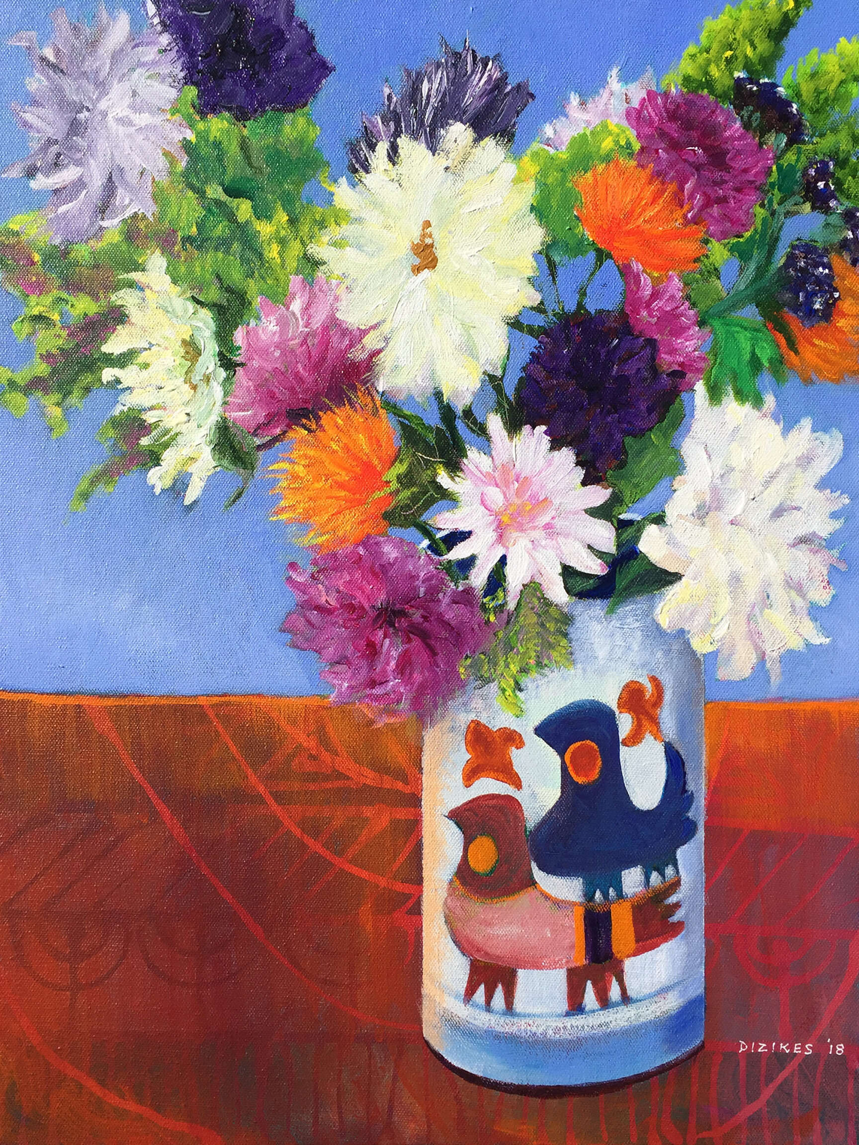 Flowers in Bird Vase