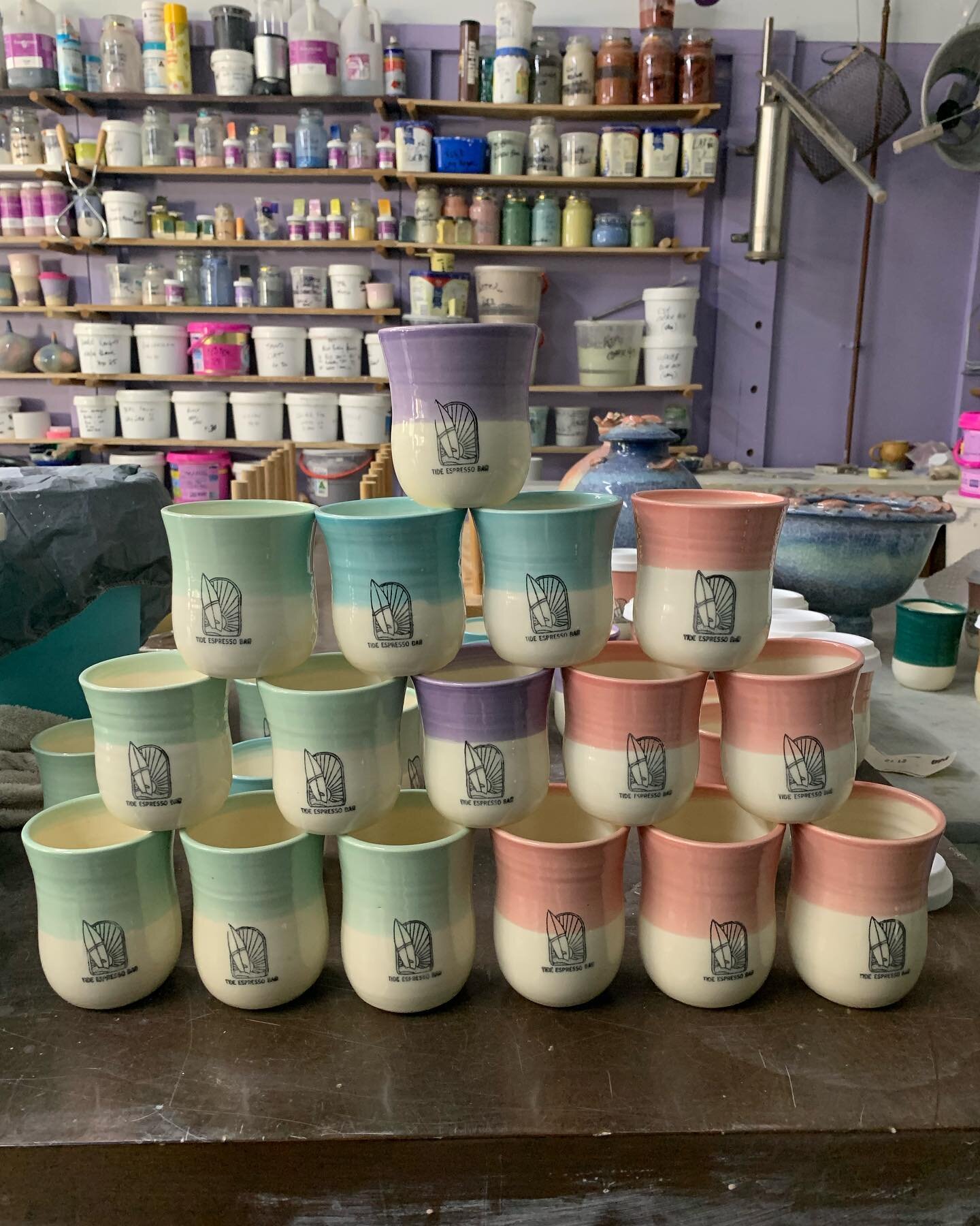 Another order of cups destined for @tideespressobar in Port Macdonnell, SA! Thanks Jenna &amp; Ashley! #theceramicmill #keepcup #travelcup #handmade #greenteam #sustainable #customtravelcup #travelmug #waronwaste #coffeebrisbane #coffesydney #coffeeg