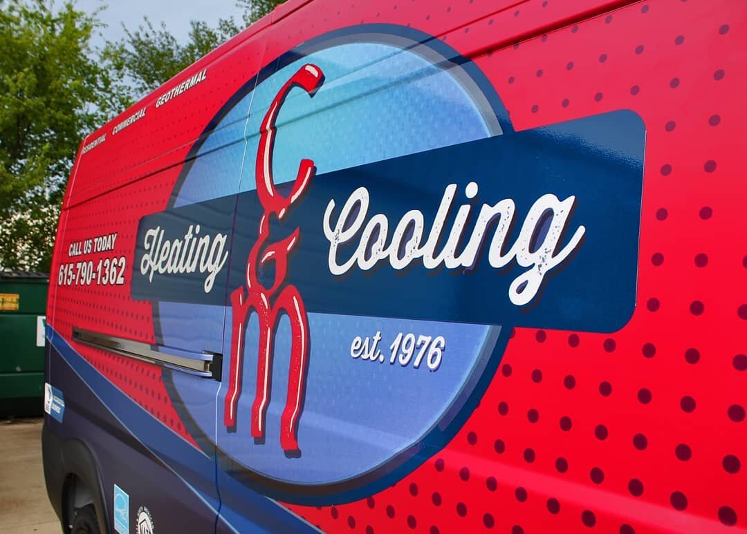 Another great wrap for our friends over at C&amp;M Heating and Cooling! We wrapped this promaster from head to toe with a vibrant satin wrap with reflective elements. A great way to set yourself apart from other businesses! There fleet is looking abs