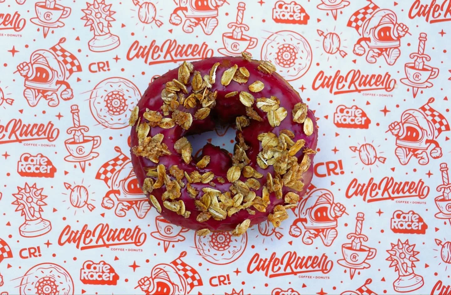 Have u tried 🍒 cherry crisp 🍒 yet? It&rsquo;s got cherry glaze + candied oat topping and it&rsquo;s VEGAN 🌱 available Tuesday thru Sunday mornings for a crunchy - crispy - sweet - fruity time ⏰