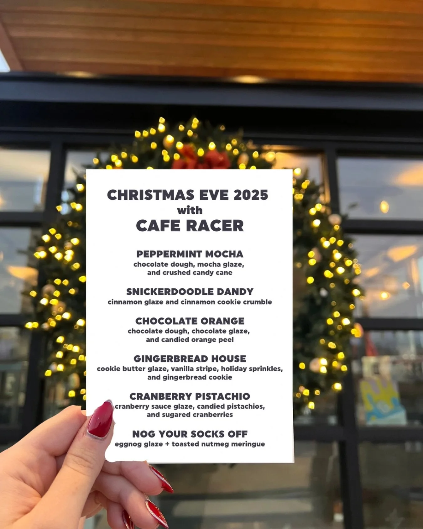 CHRISTMAS EVE 2025 WITH CAFE RACER IS HERE BABY 💫

This is one of our most favorite traditions that we&rsquo;ve been doing since the very very beginning back in the ole double drive thru 🚘🏡🚘 Featuring 6 extra special super exclusive Christmas Eve