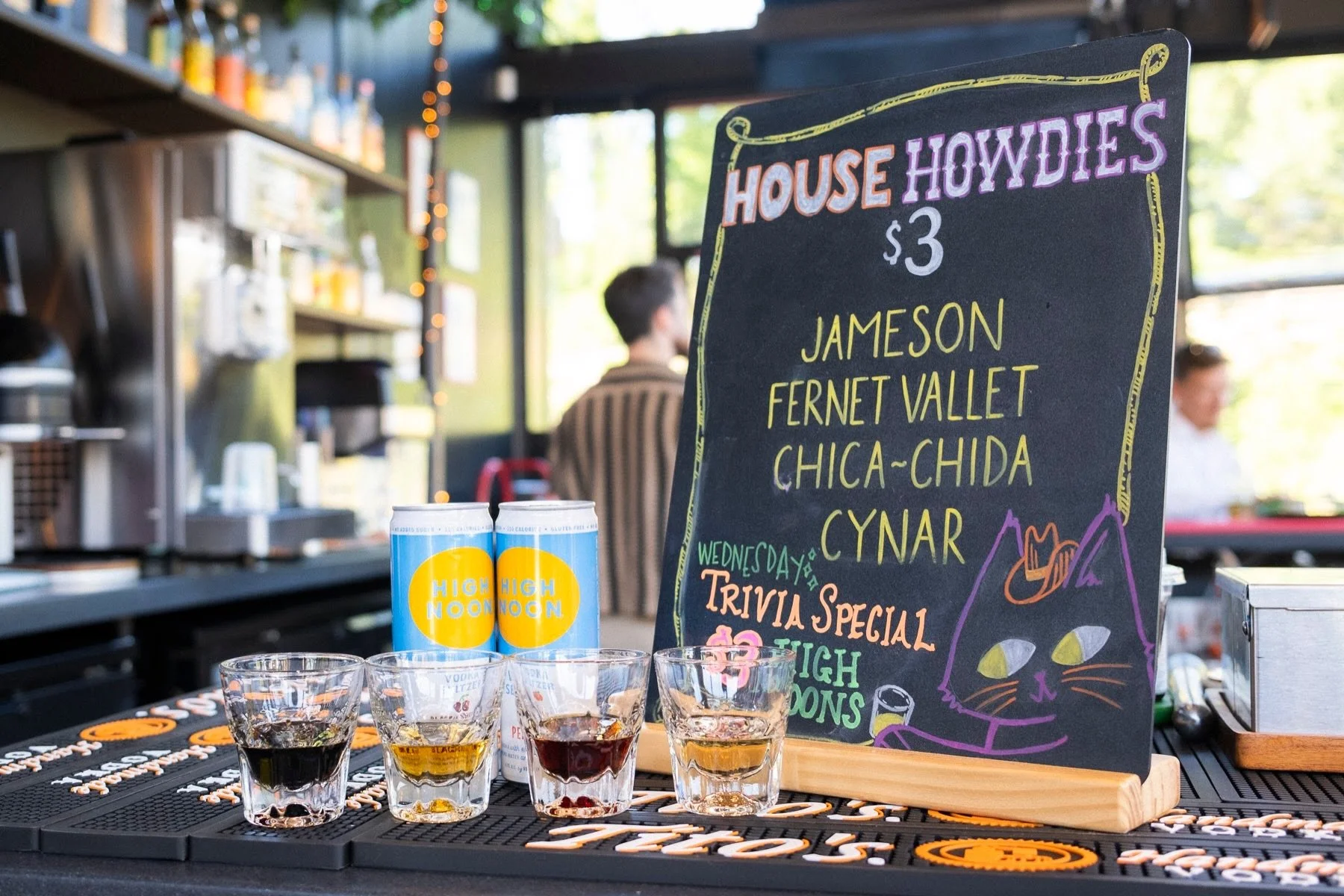 ‼️ tomorrow ‼️ @baddogathens is in the HOUSE for trivia from 7-9pm 🏠 $3 house howdies + High Noons 🍑🍒 as always ❤️