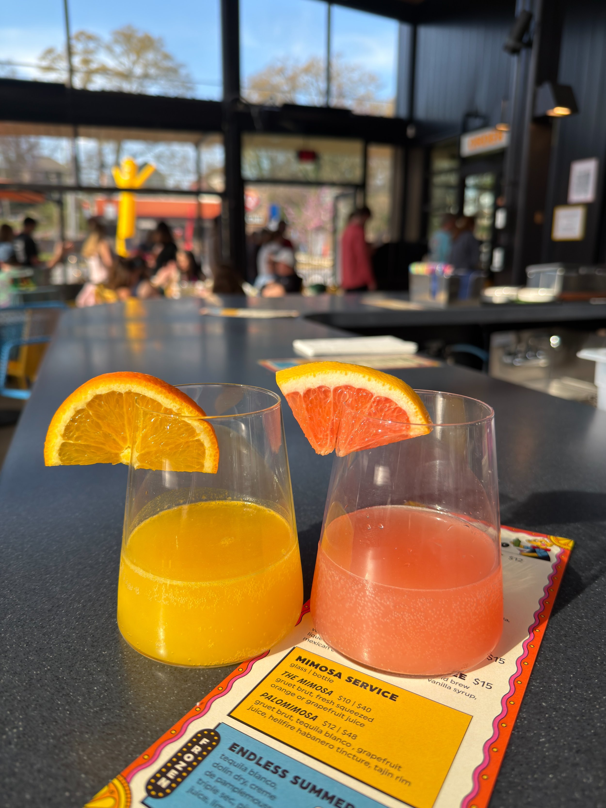 mimosas on the patio ... a certain day before back to school vibe that you can achieve today! after 11am! at Oak Street. and also probably West Broad if you&rsquo;re sneaky with it 🤭 celebrate your final day of freedom with us before Big Academia lo