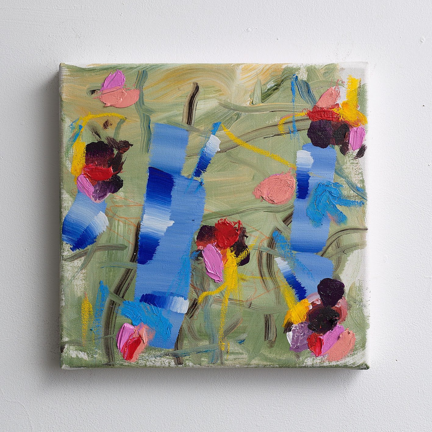 Configuration 079, 2021, Acrylic and oil on canvas, 30 x 30 cm (12 x 12 inch)