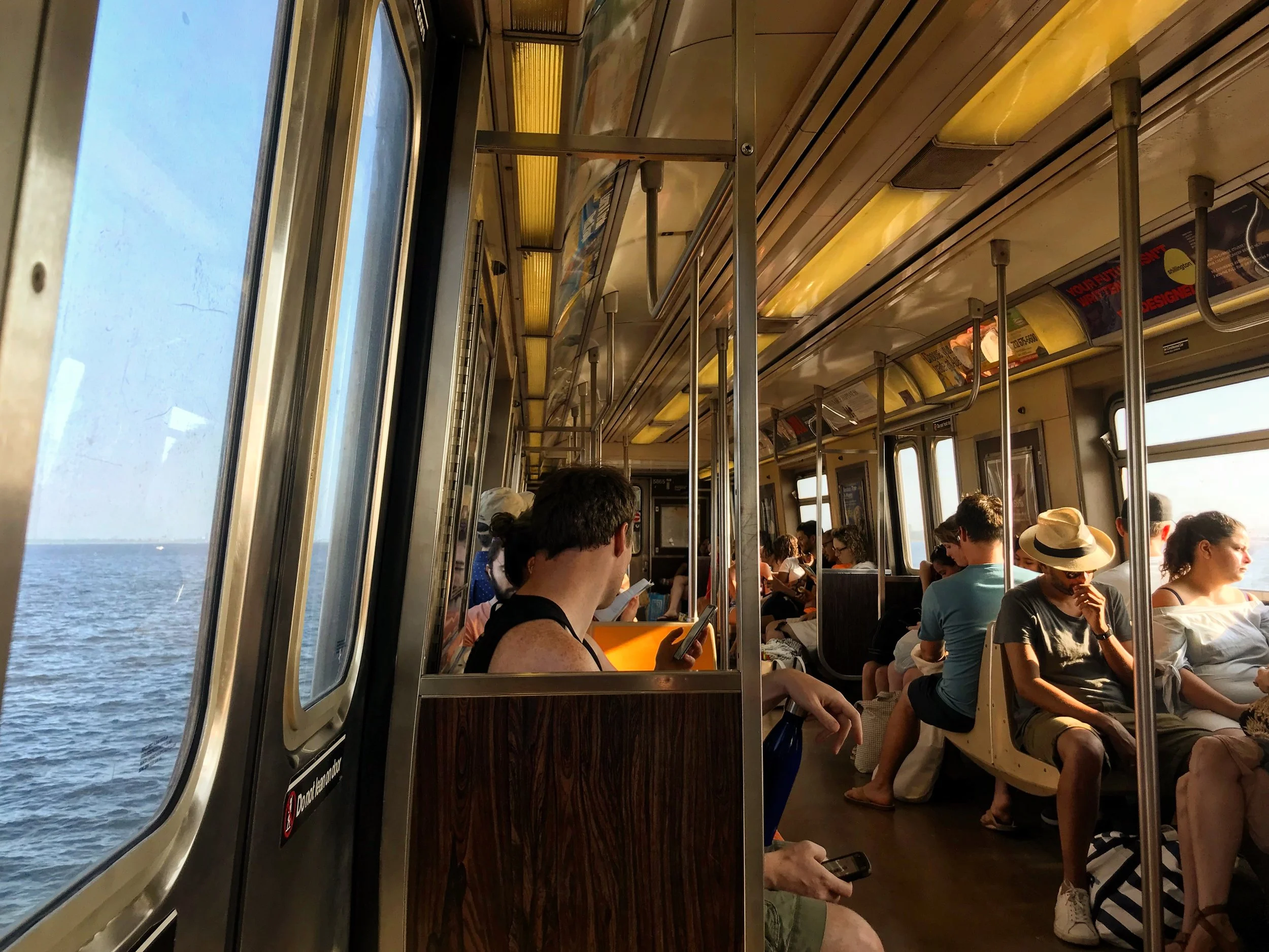  On the train from Coney Island. This scene reminds me of Hayao Miyazaki’s  Spirited Away . 