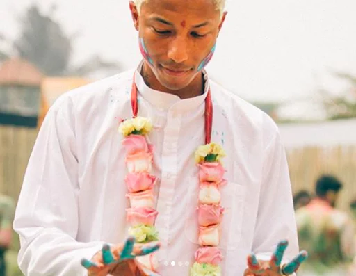 Pharrell Gives Chakra Lesson at Holi Festival