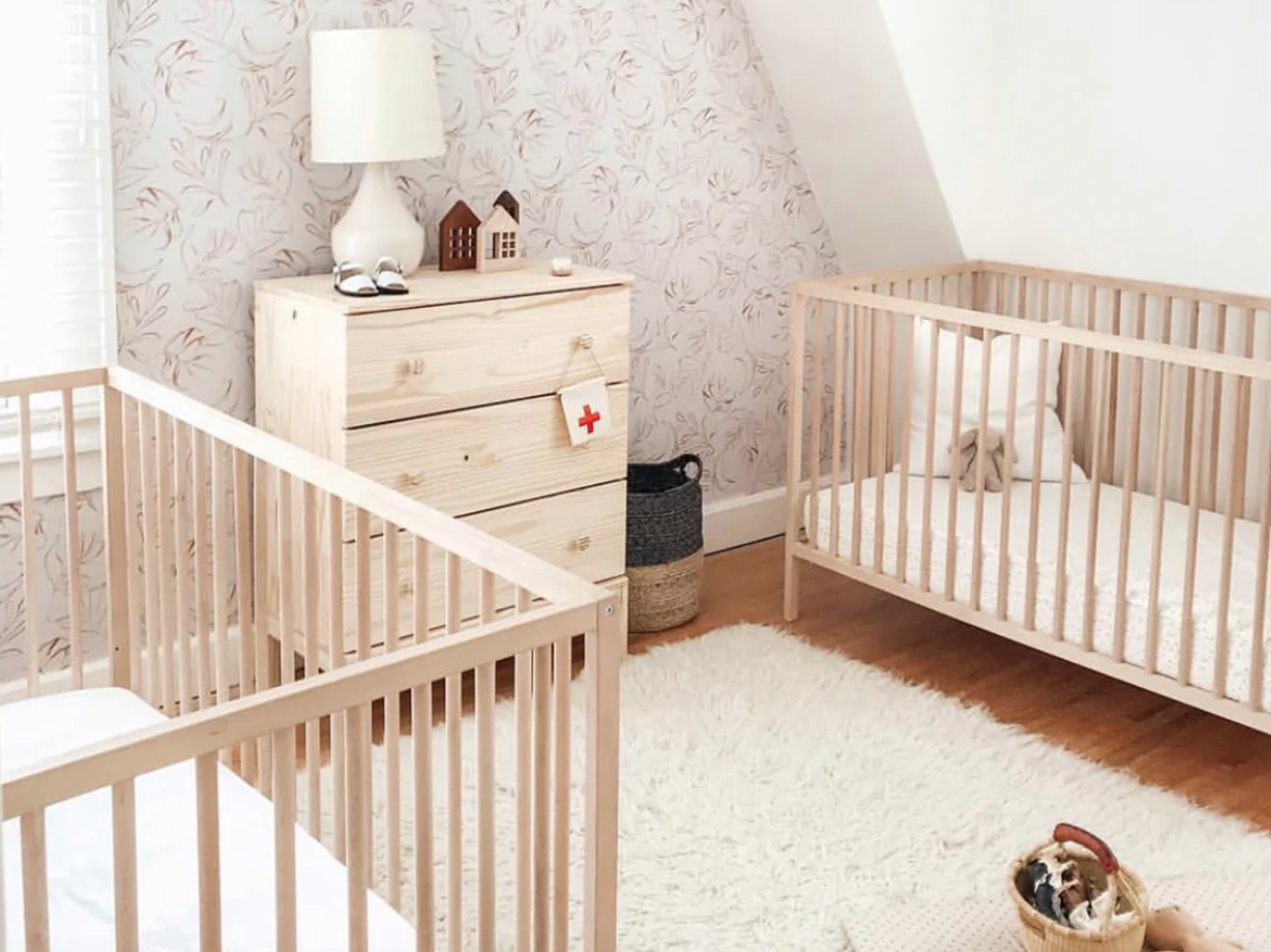 Cozy Earth fitted crib sheets made from bamboo in a lovely whitewashed nursery