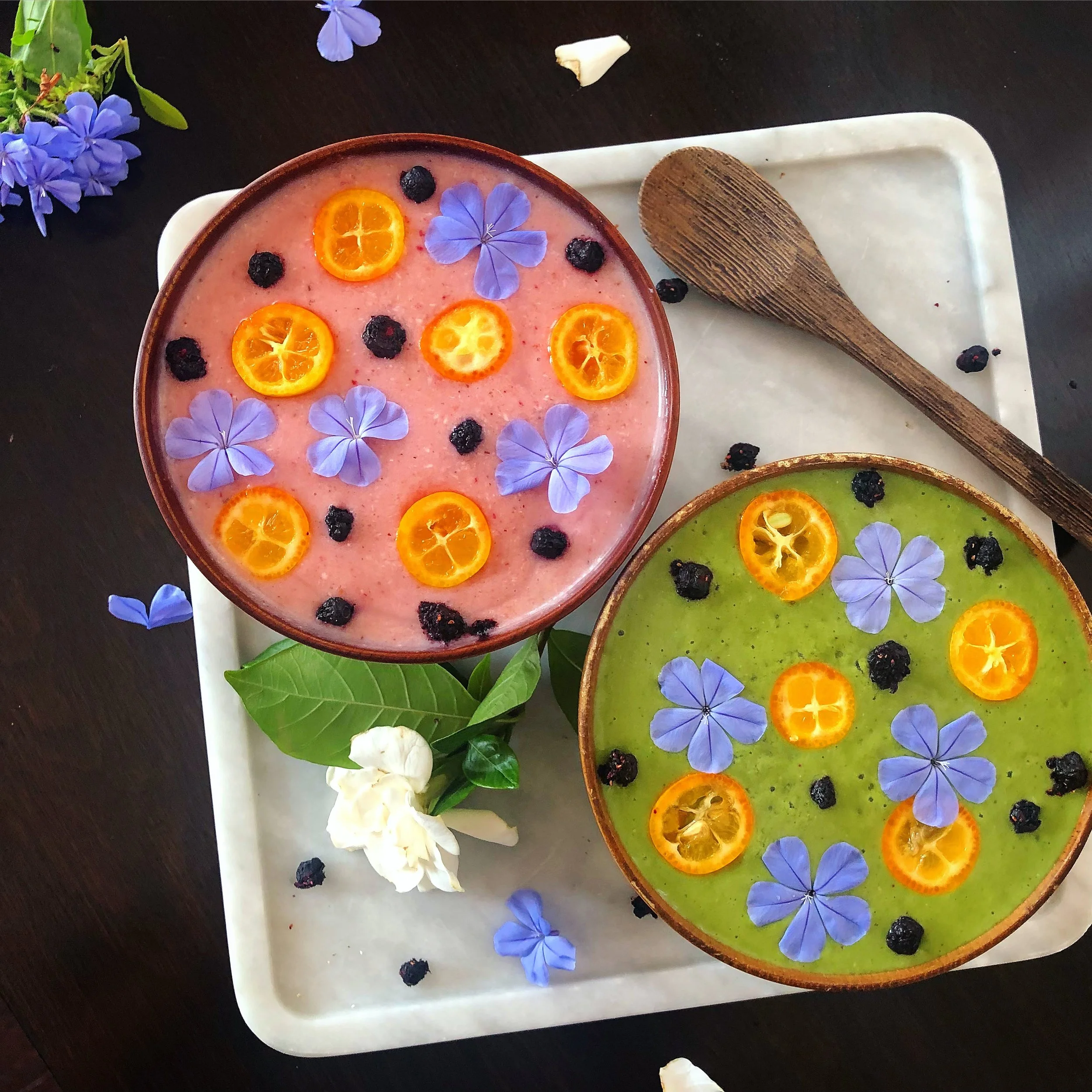 Two smoothies - one blender