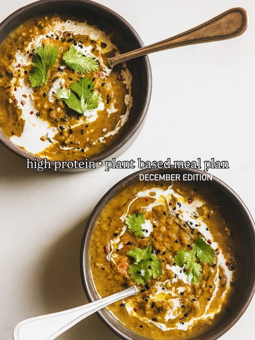 December doesn&rsquo;t have to mean feeling heavy, tired, or off-track.
A few high-protein, deeply nourishing meals can completely shift your energy this month.

These dishes are simple, plant-powered, and designed to keep you balanced through the ho