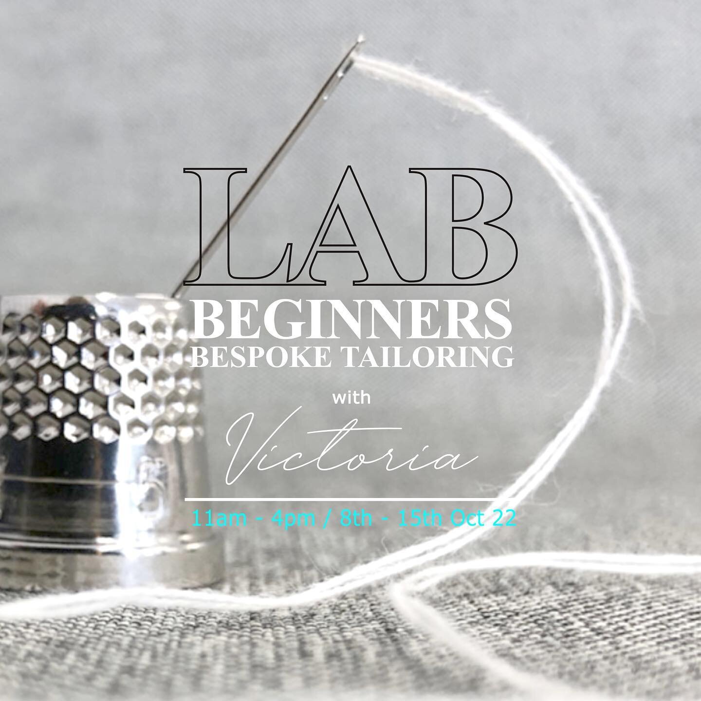STARTING SOON! 
&lsquo;Beginners Bespoke Tailoring with Victoria&rsquo; 
Is an introduction to bespoke tailoring techniques for pure beginners.

Mark-stitching
Basting
Padding
Ham
Banger.. 
..no clue what these words mean?! Not sure precisely how to 