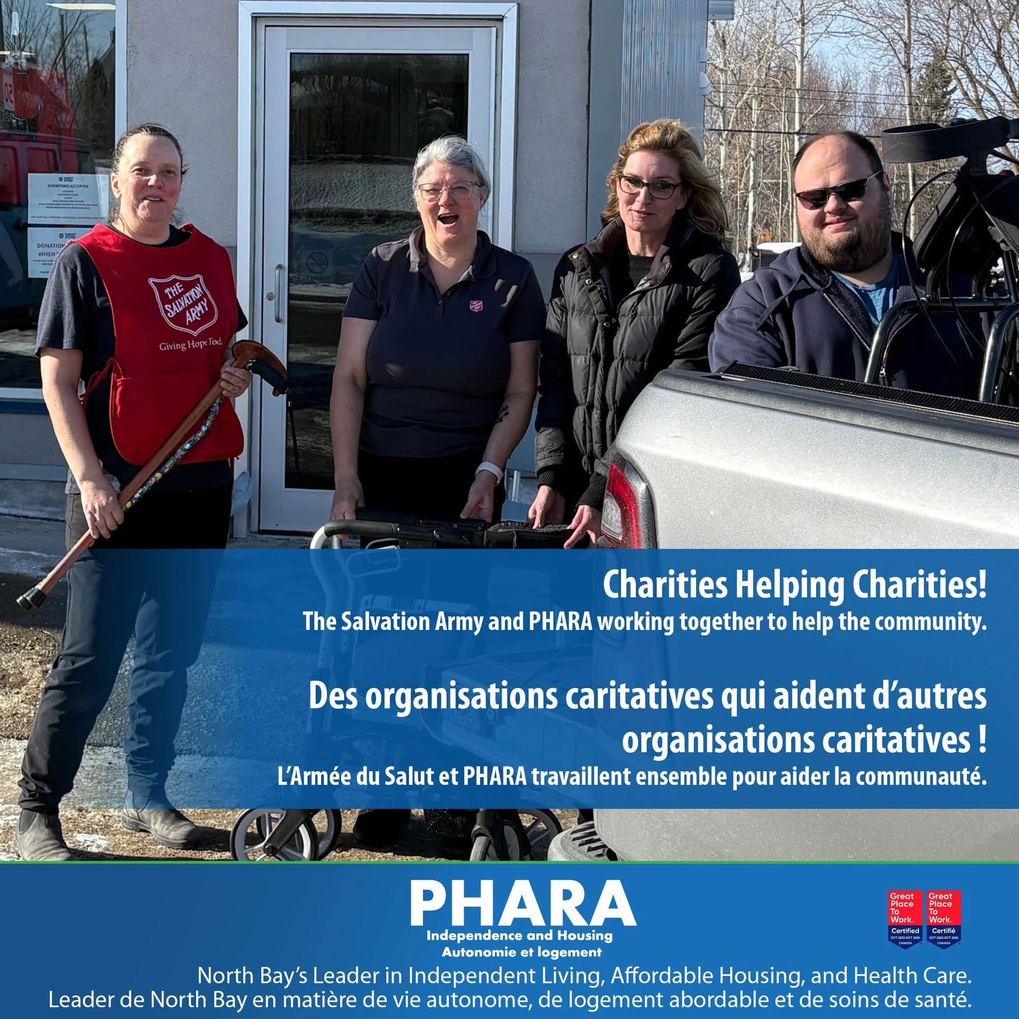 A huge thank you to The Salvation Army for providing assistive equipment to support the PHARA Community Services FREE Assistive Devices Program! Their support means that more people can access equipment such as rollators, walkers, shower chairs, cane