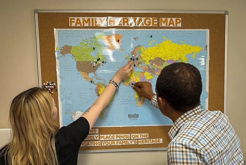 Our team is made up of real people, who help real people in the community! Each person has a story and a history, and you can see this when we look at the family heritage map that we share in the office. It is wonderful to see how the world has come 