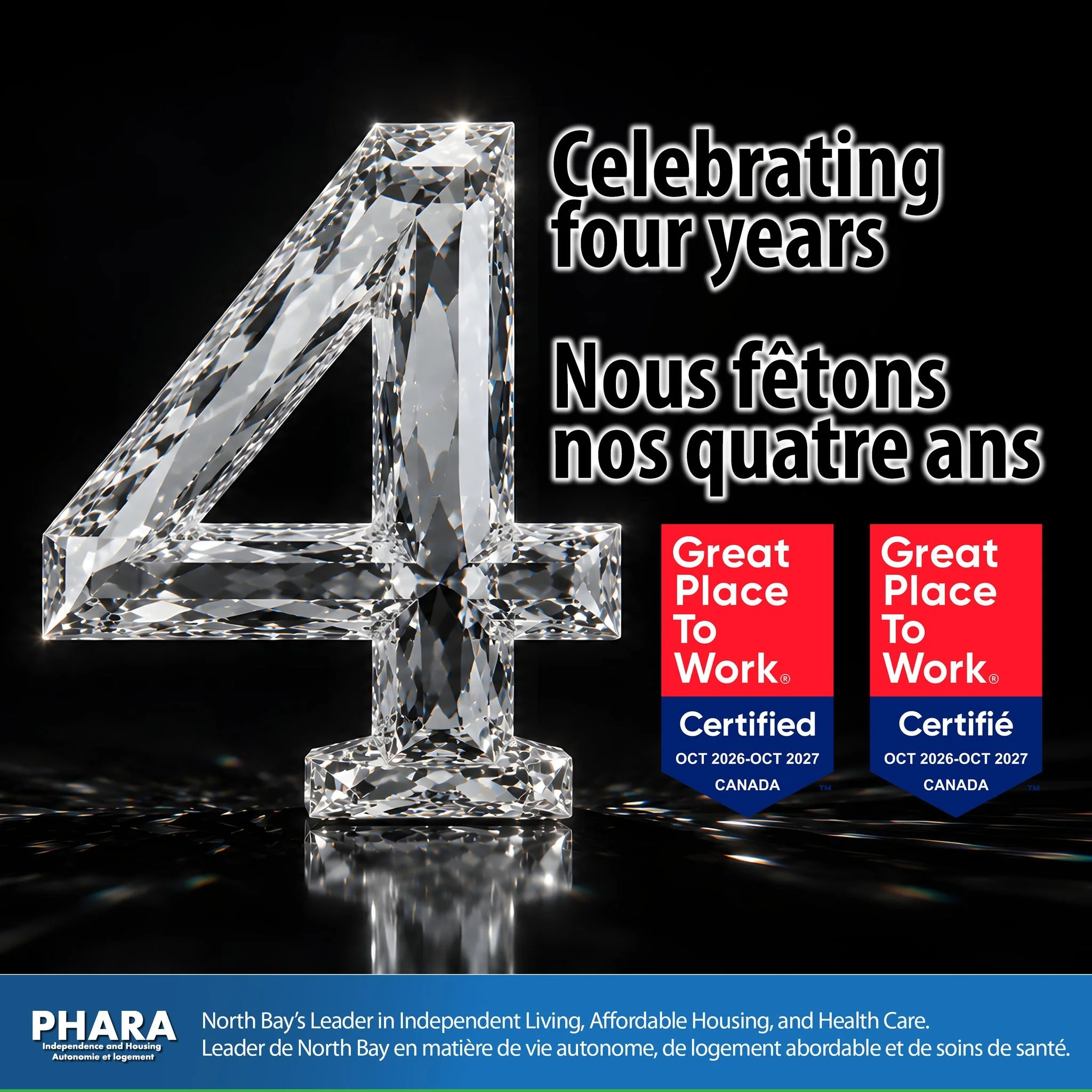 🏆🏆🏆🏆FOUR YEARS IN A ROW! PHARA IS A GREAT PLACE TO WORK!
We&rsquo;re proud to announce that PHARA Community Services has been certified as a Great Place to Work&reg; for the fourth consecutive year! 

This recognition means so much because it ref