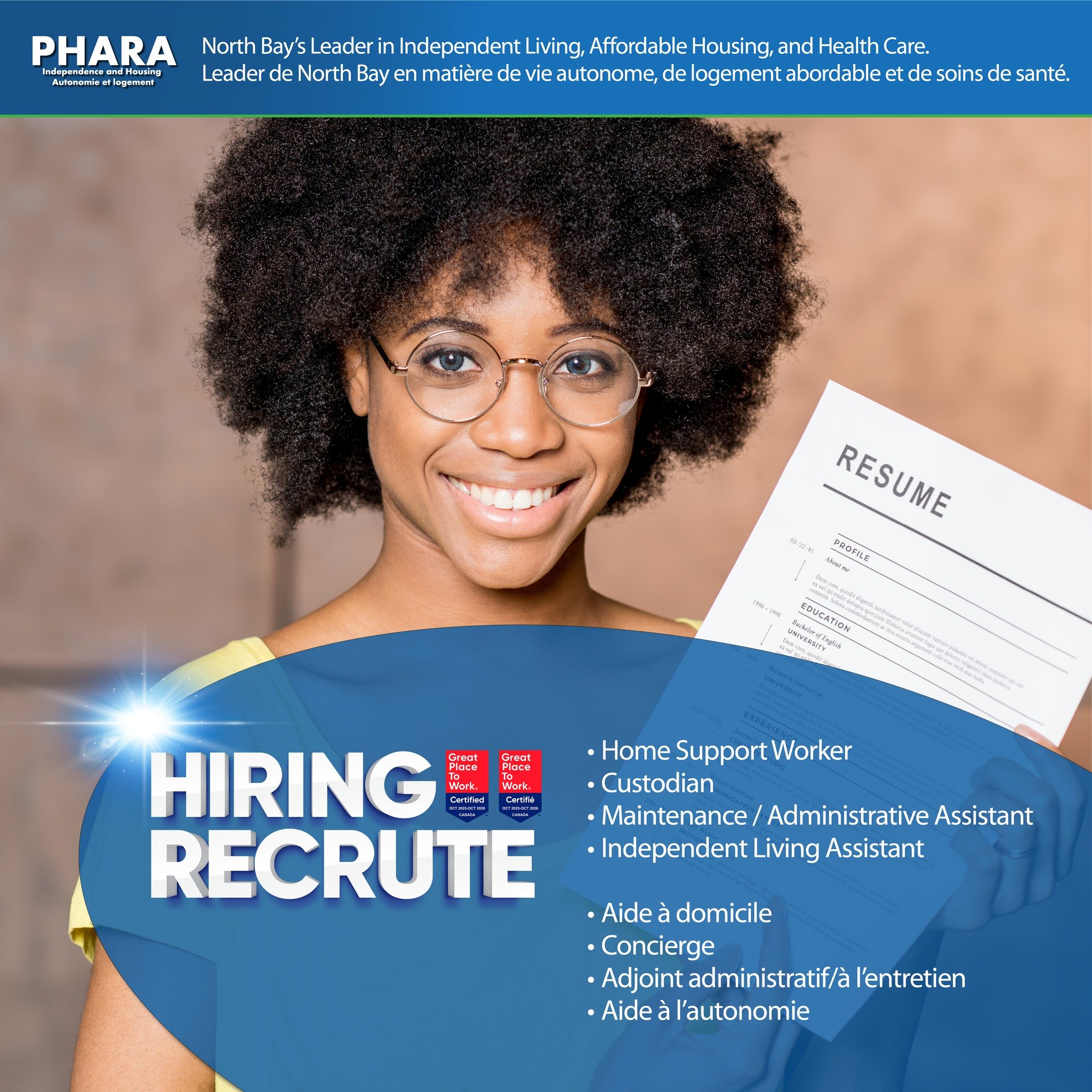 PHARA IS HIRING! Looking for a rewarding career where you can make a difference in your community? PHARA currently has a variety of opportunities available. Current opportunities include:

🏡 Home Support Worker &ndash; Assisted Living Campus
🧹 Cust
