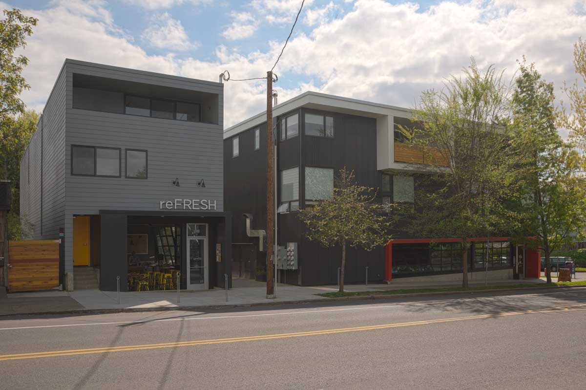 Building 1 – East (left) and Building 2 – Northwest (right)