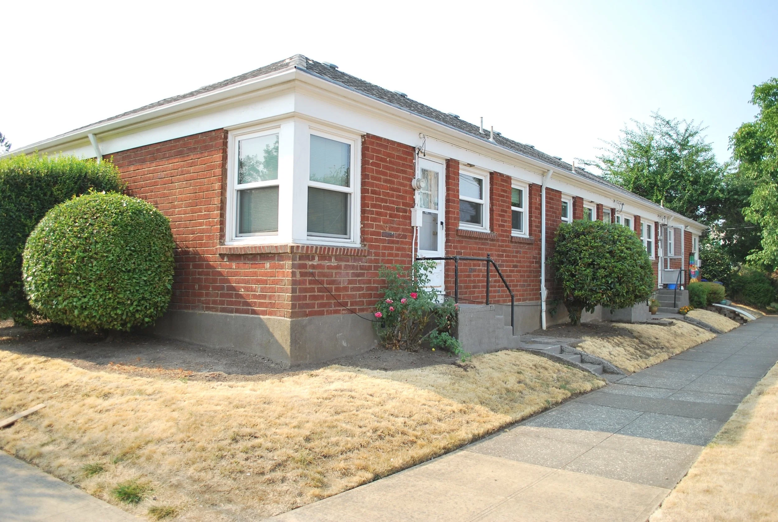 Back doors of units along east wing