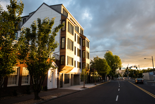 Dorian, looking west, down Burnside