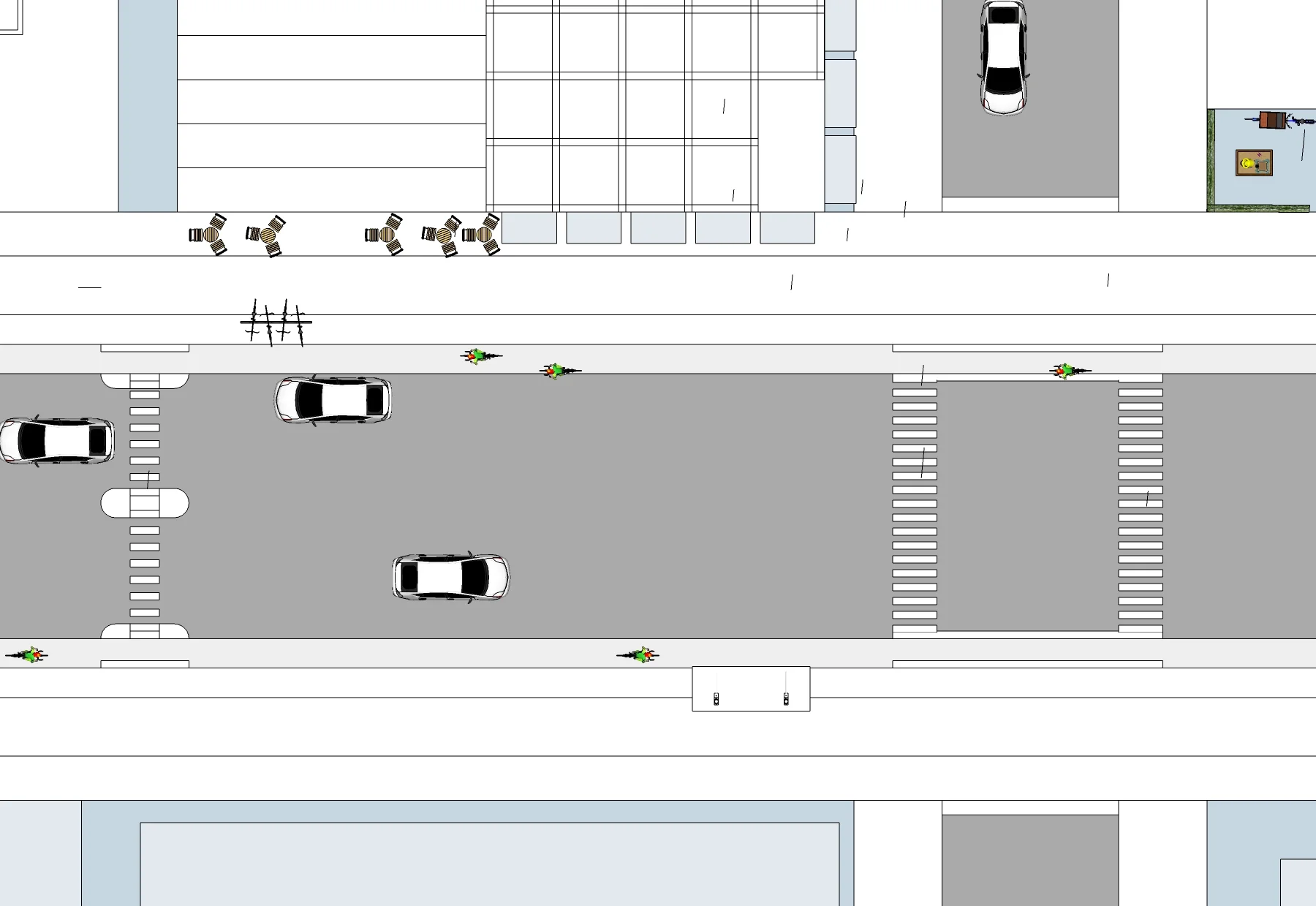 Plan view of a typical street in this zone