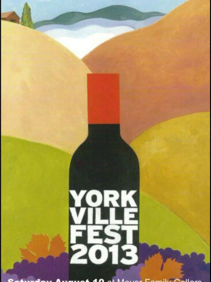 2013 Yorkville Highlands Festival. Love this poster by @geraldreisdesign &hellip;it really evokes the special @yorkville_highlands terroir with hilly benchlands and coastal fog rolling in from the Pacific.