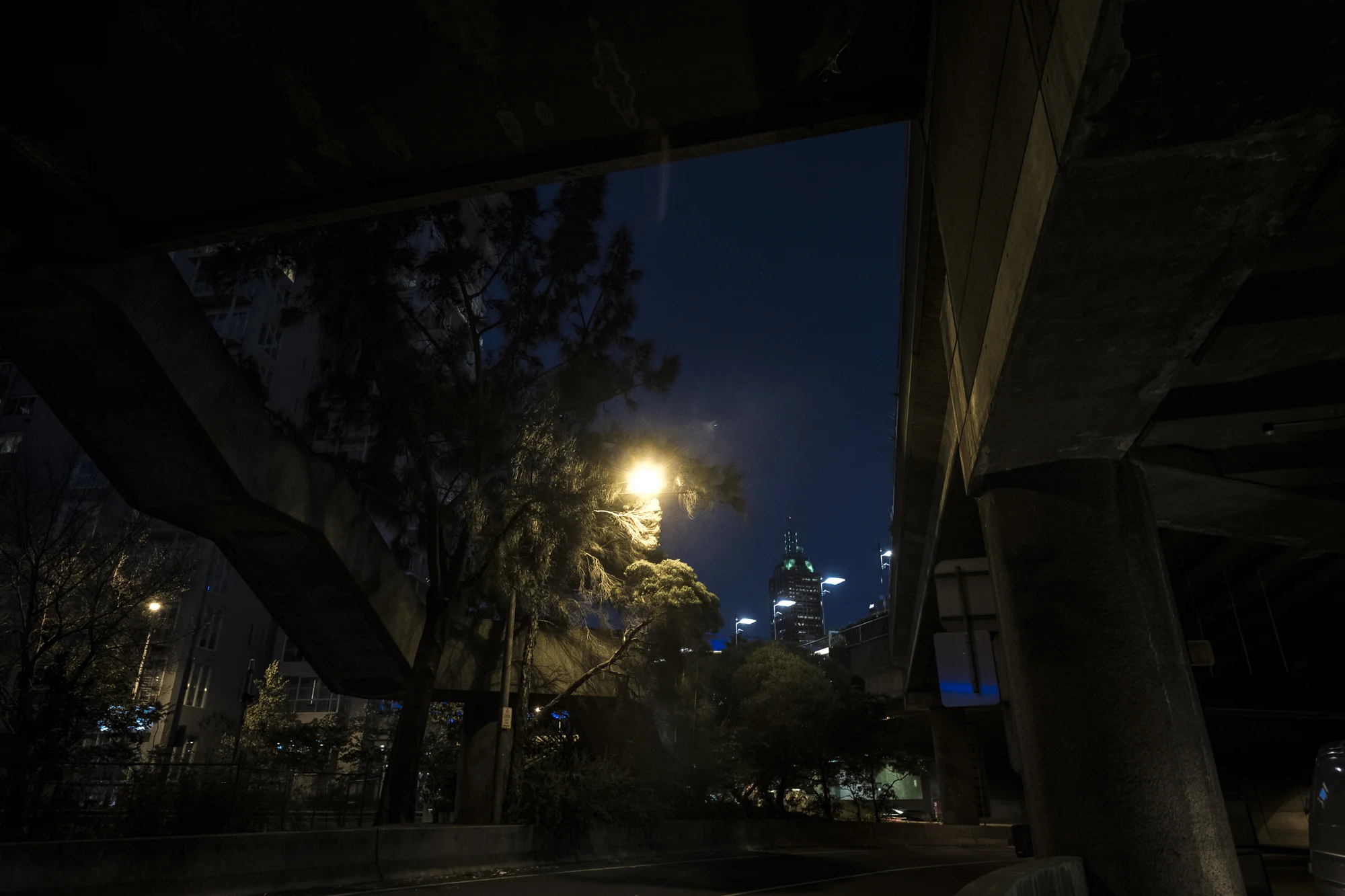  Sturt Street, Melbourne. Escaping the &nbsp;increased drug related violence and theft at the Flinders Street camp, Asha slept in solitude in this location between two busy carriageways and underneath a footbridge in his last month on the street. "It