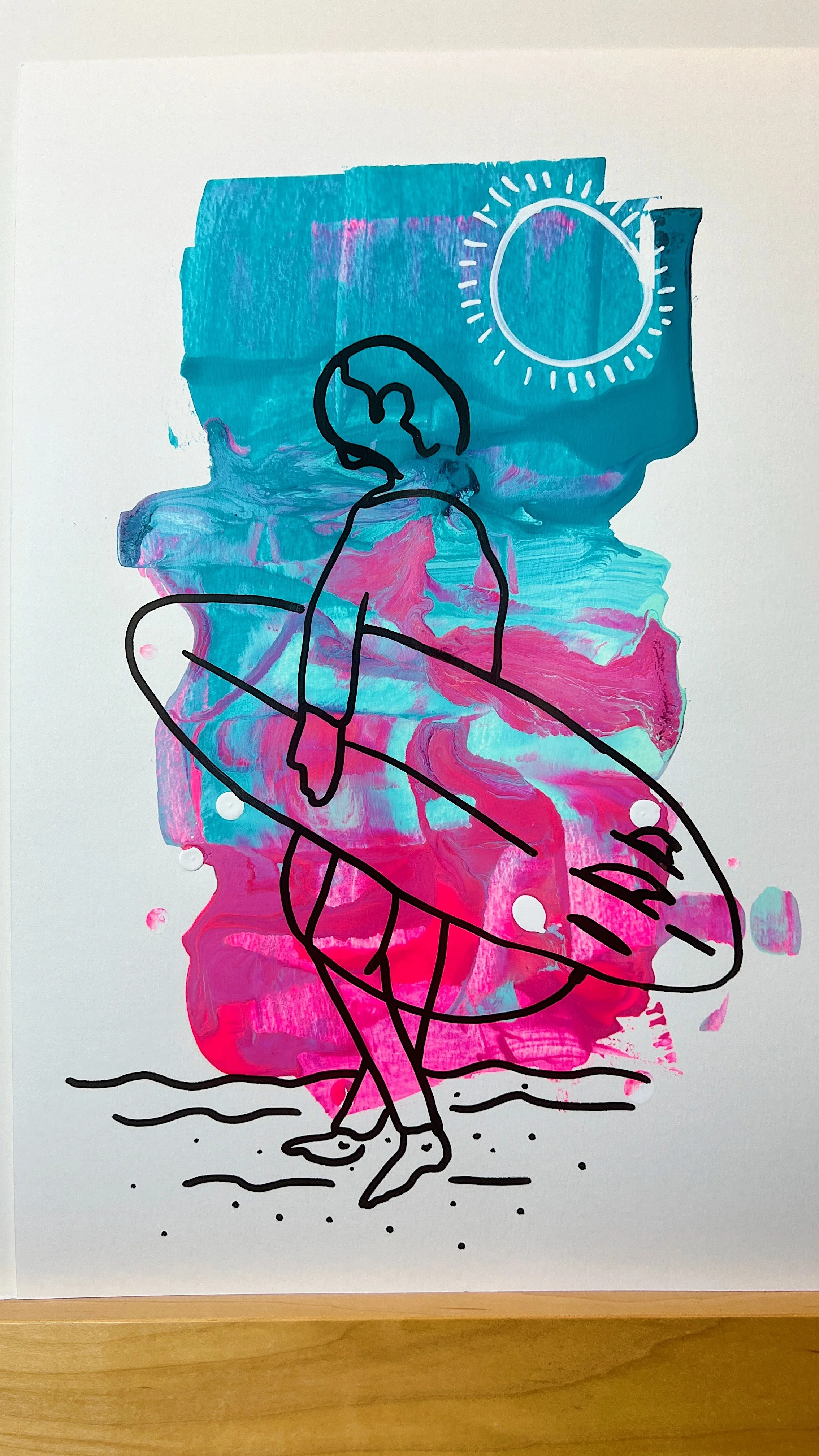 Venice Beach Surfer, in multi-color