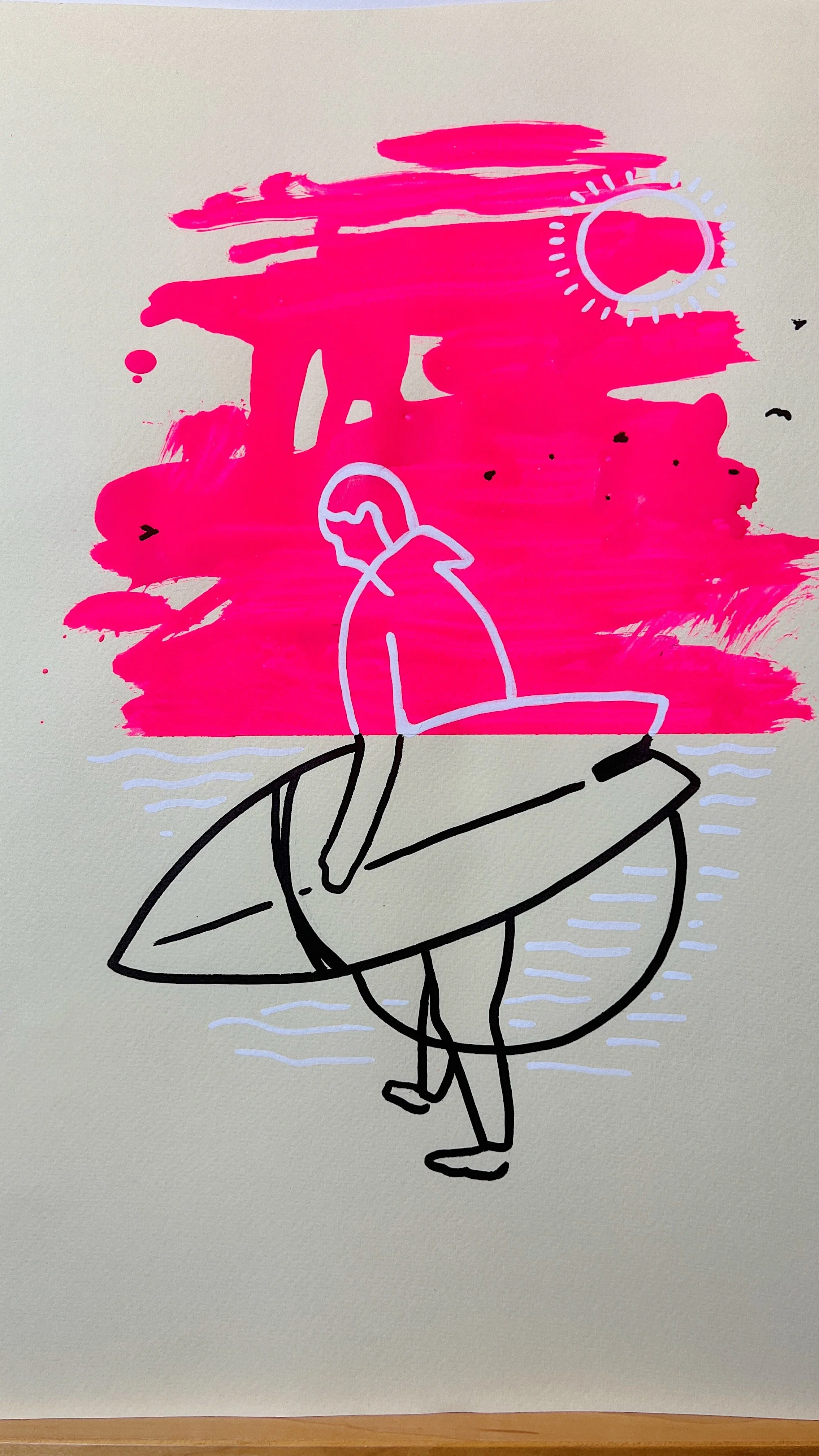 Venice Beach Surfer, in pink