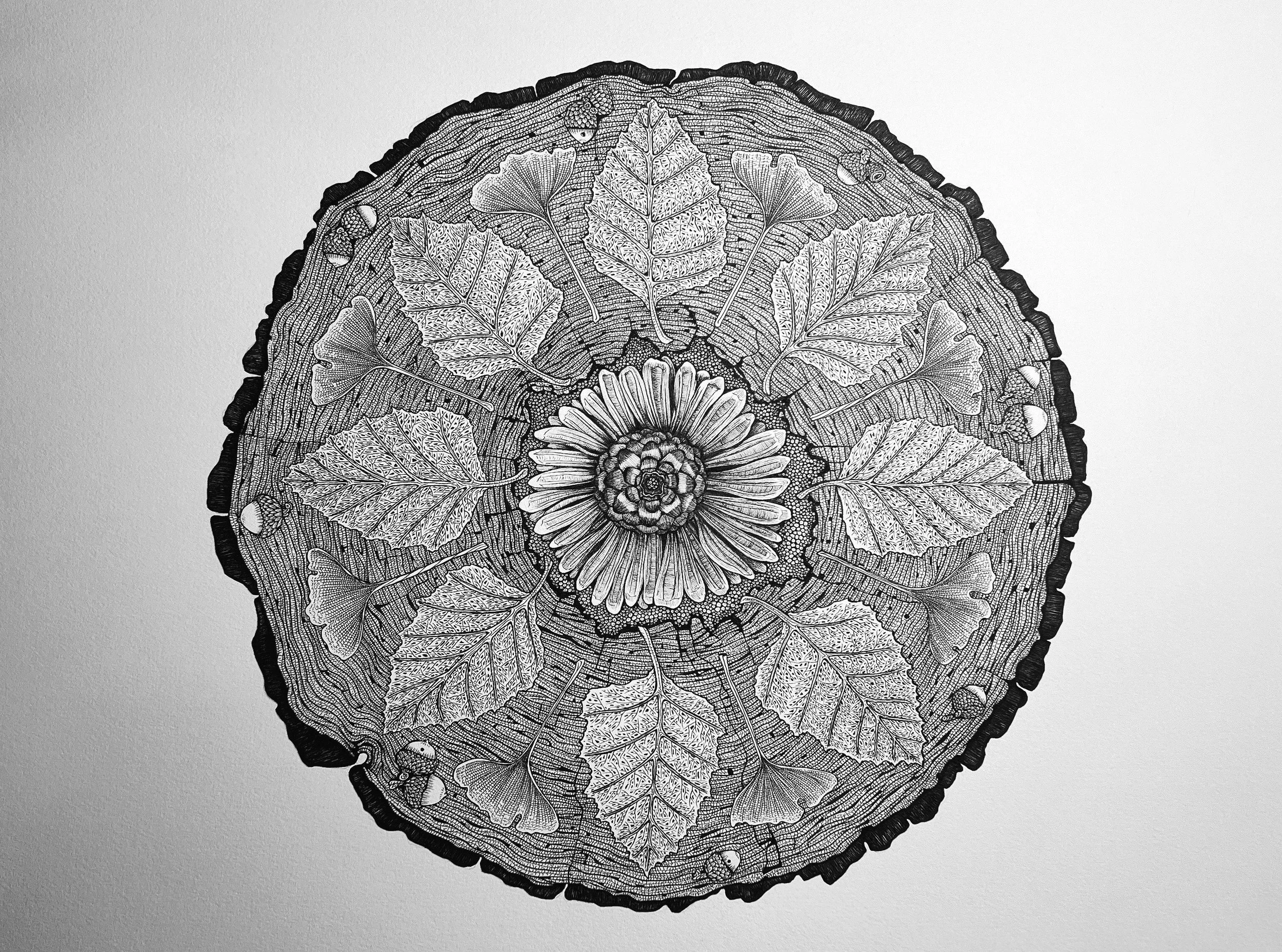 2023 Wood Cut Ink Drawings