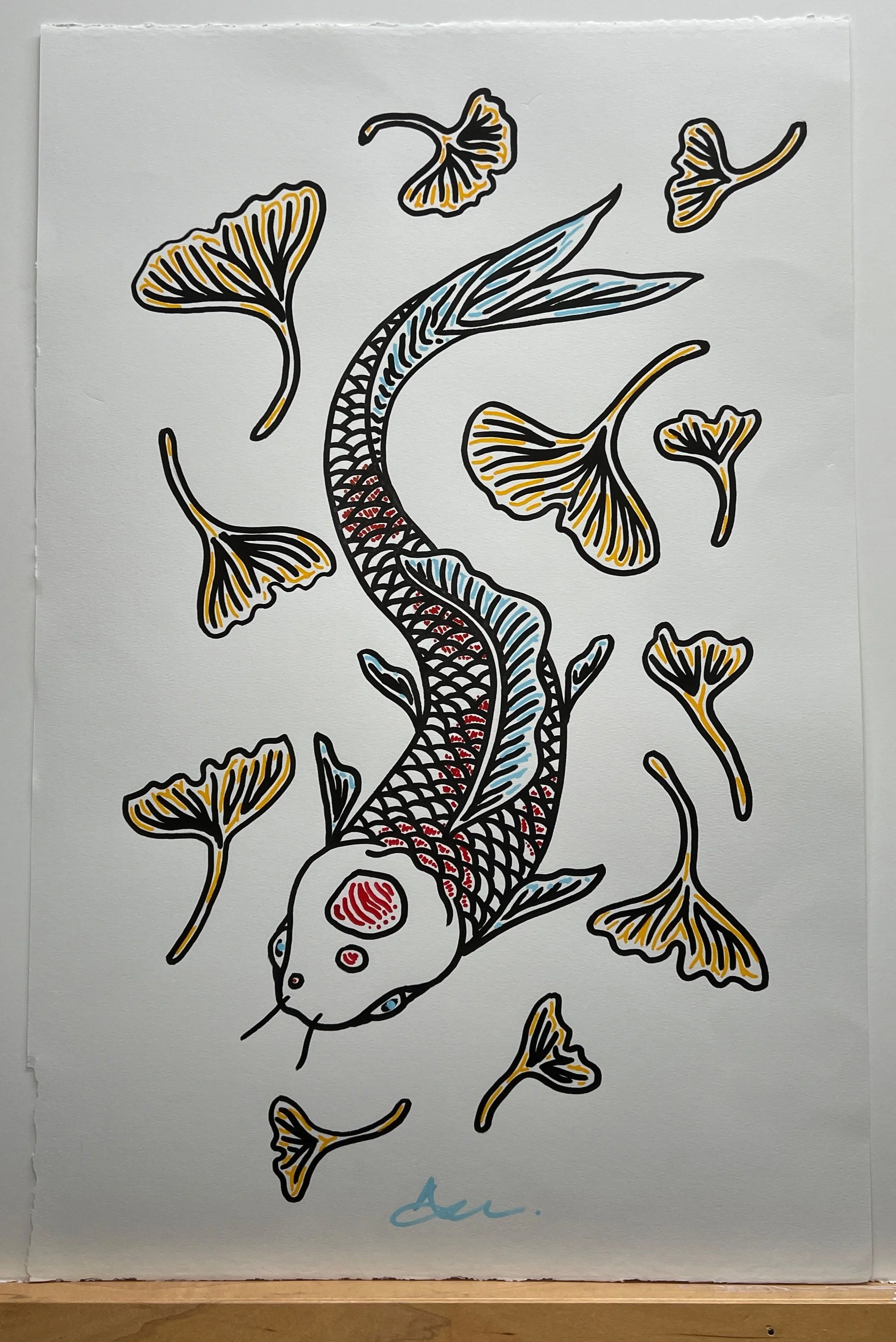 Koi and Ginkgo 1