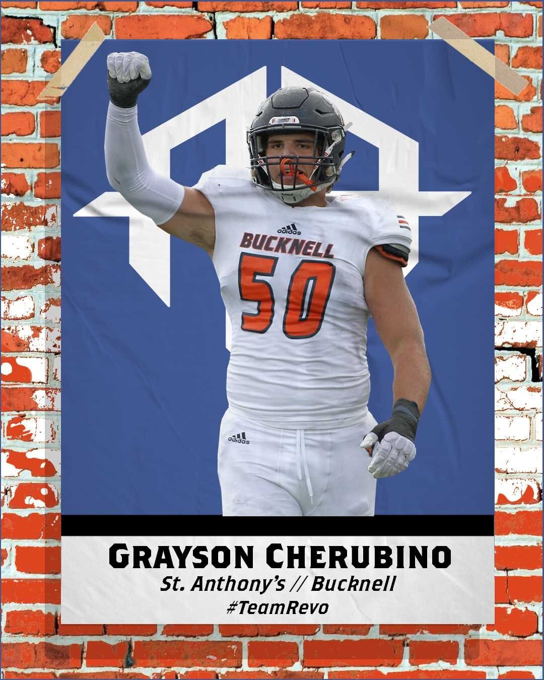 Shoutout to @graysoncherubino on being named captain for @bucknell_fb for the upcoming season 👏

Grayson's been an absolute force on Bucknell's defensive line since day 1. Through 24 games played he's racked up 73 tackles, 6.5 sacks, and 3 forced fu