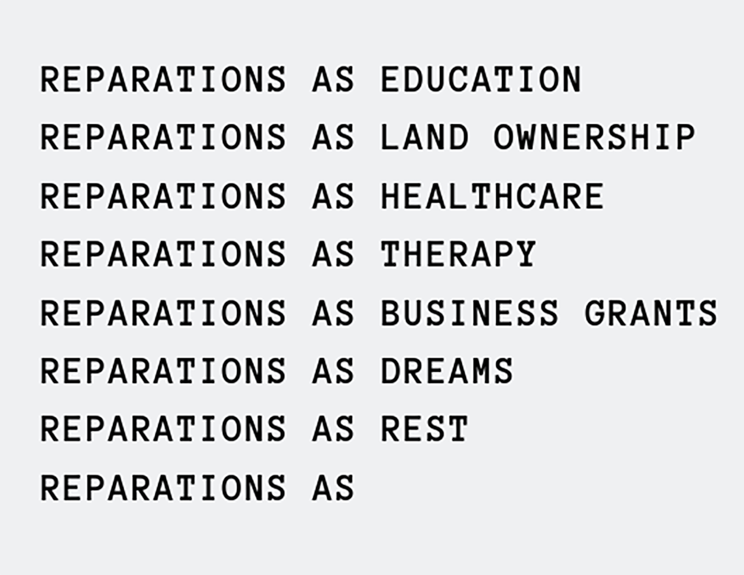 Reparations Realized: Opening Reception