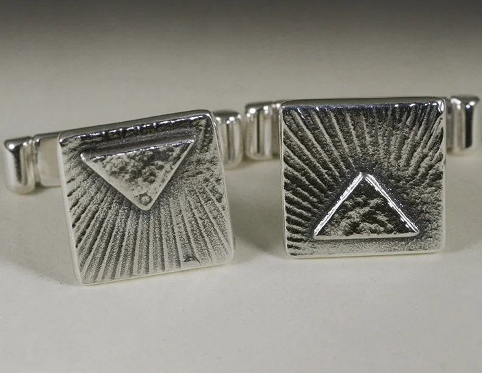 sterling silver textured and fused cufflinks - SOLD