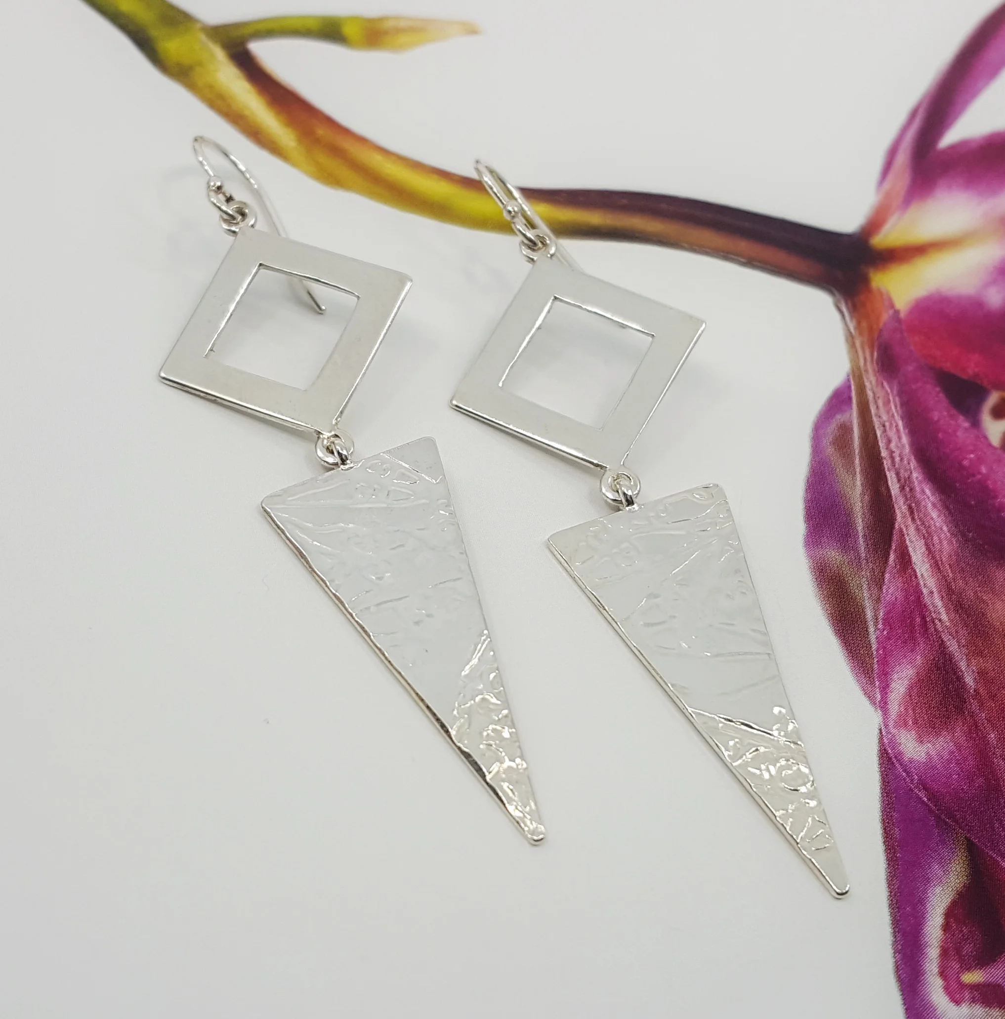Sterling silver, textured - $289