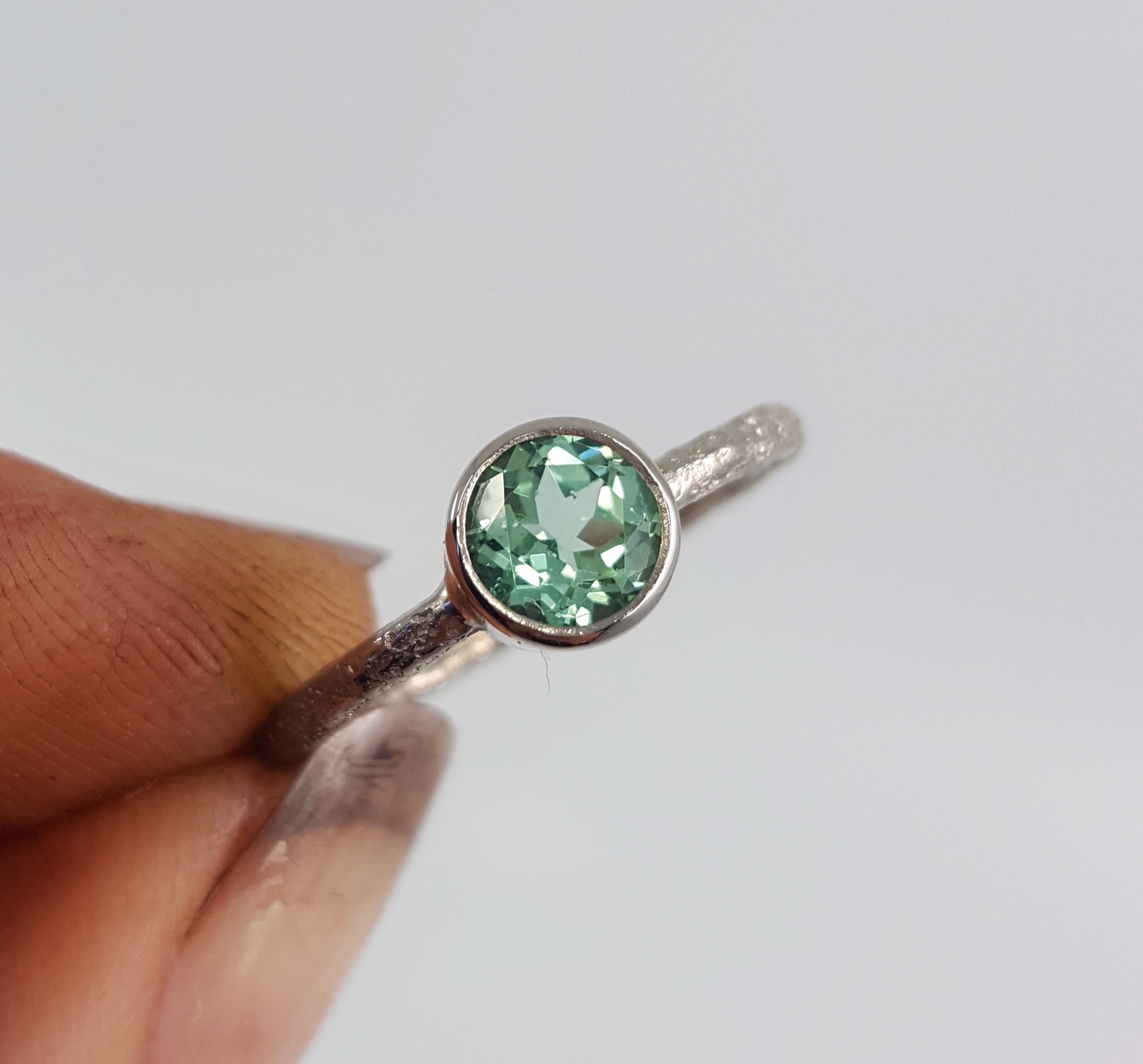 'Eden' - Rock Candy style design in 18ct white gold and set with mint green tourmaline - $2220