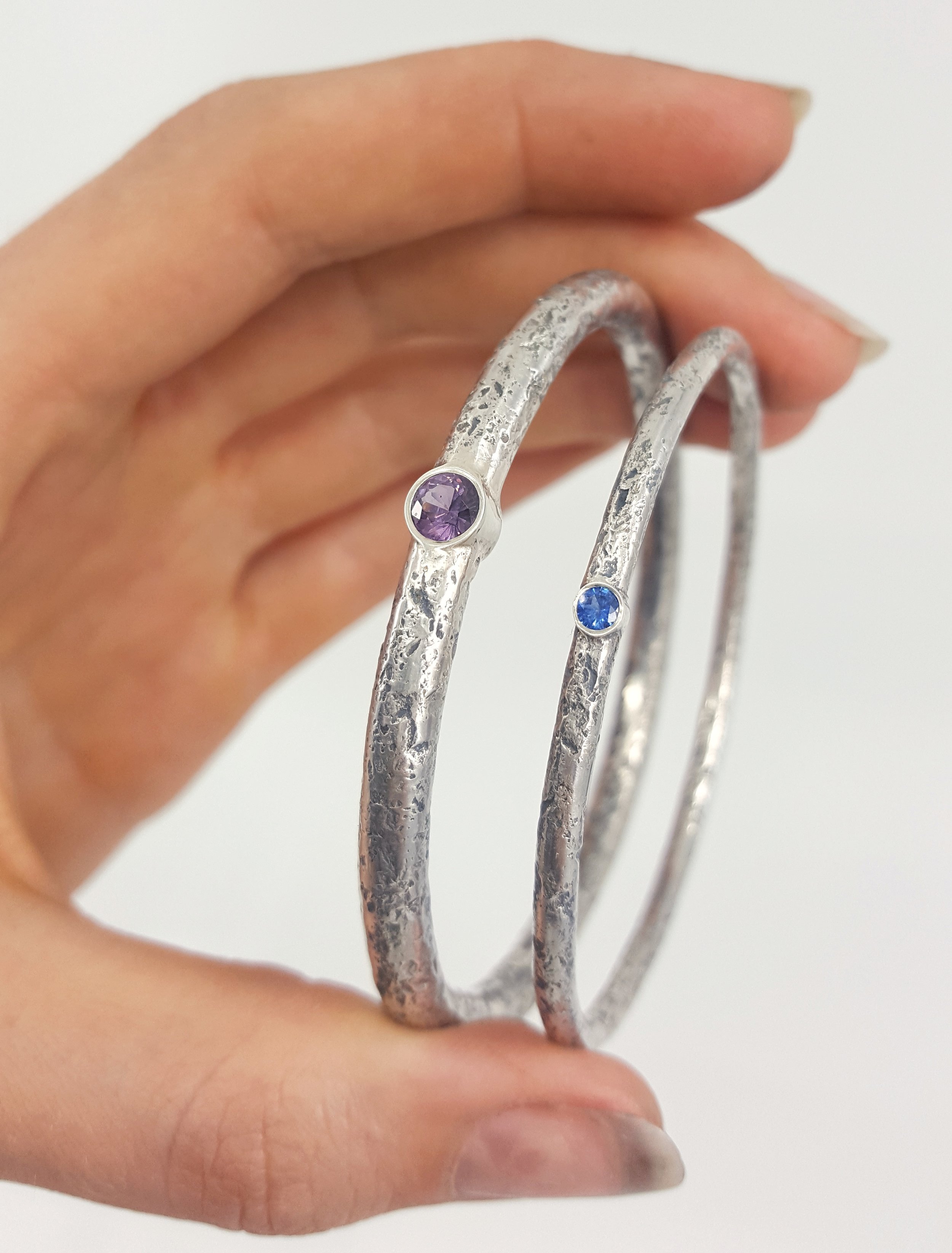 Rock Candy Bangles set with spinel and sapphire - starting from $439