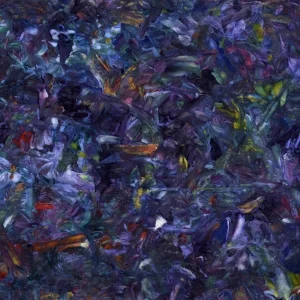 “Shadow Blue Square” by James W Johnson, acrylic/ink on panel, 20×20, 2014