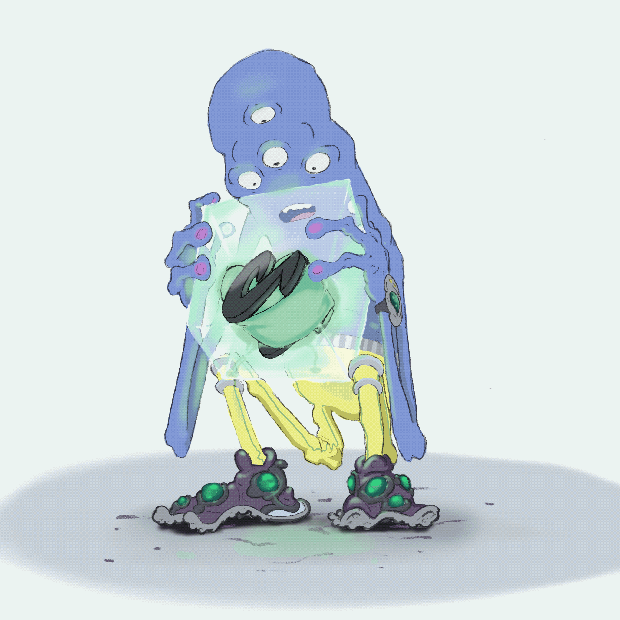  An original animation. Glu is seen here discovering Studio Guapo’s lamp. 