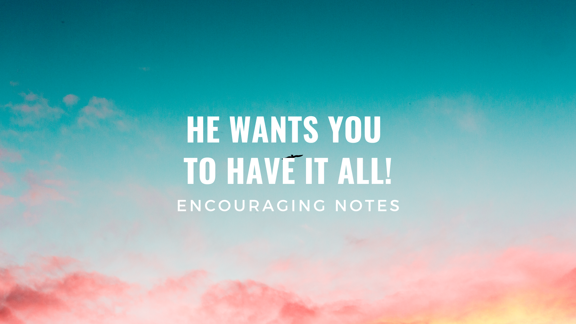 HE WANTS YOU TO HAVE IT ALL
