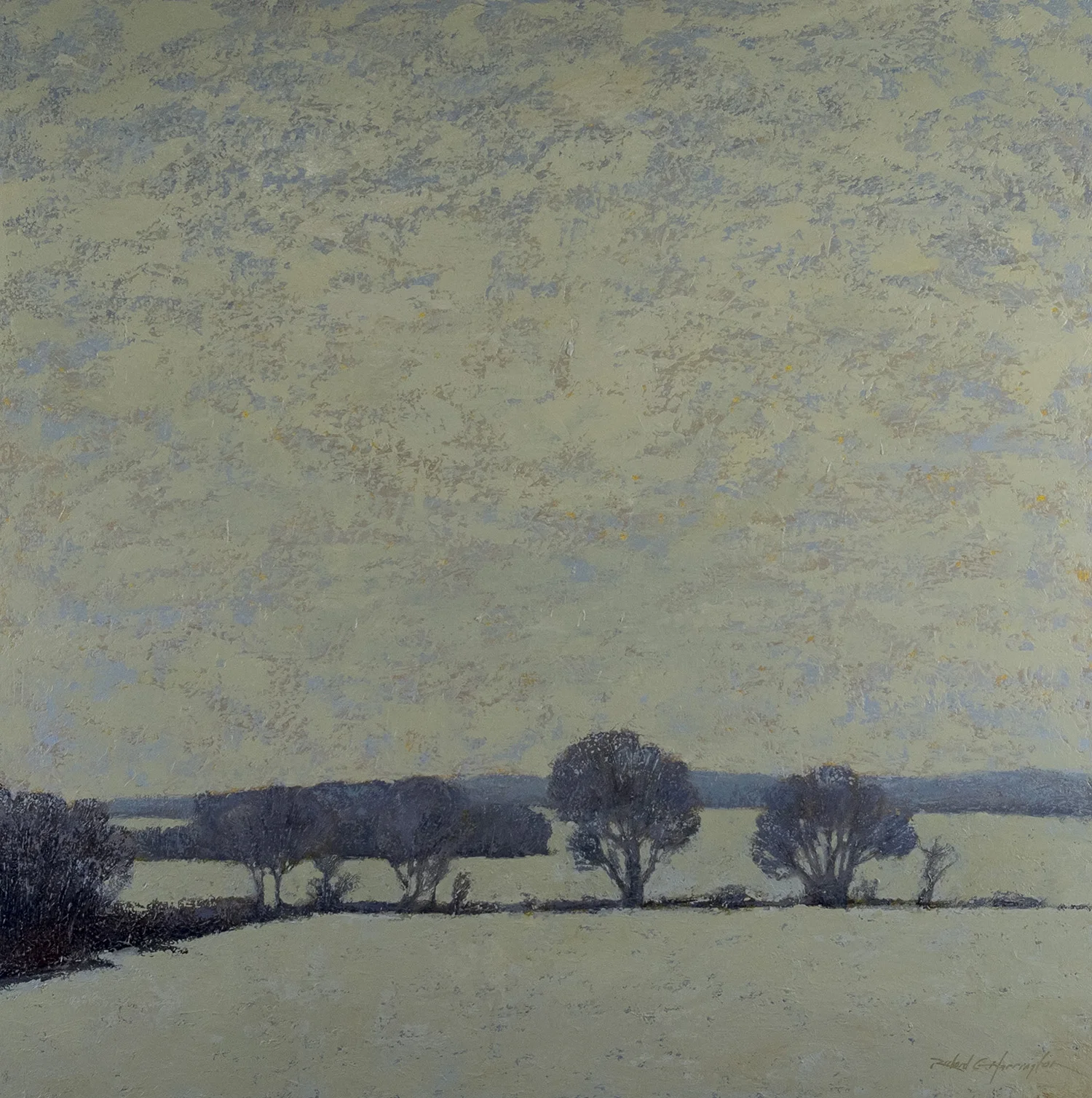 Snowfall, 48 x 48 inches, oil on canvas. Available through RARE Gallery of Fine Art .