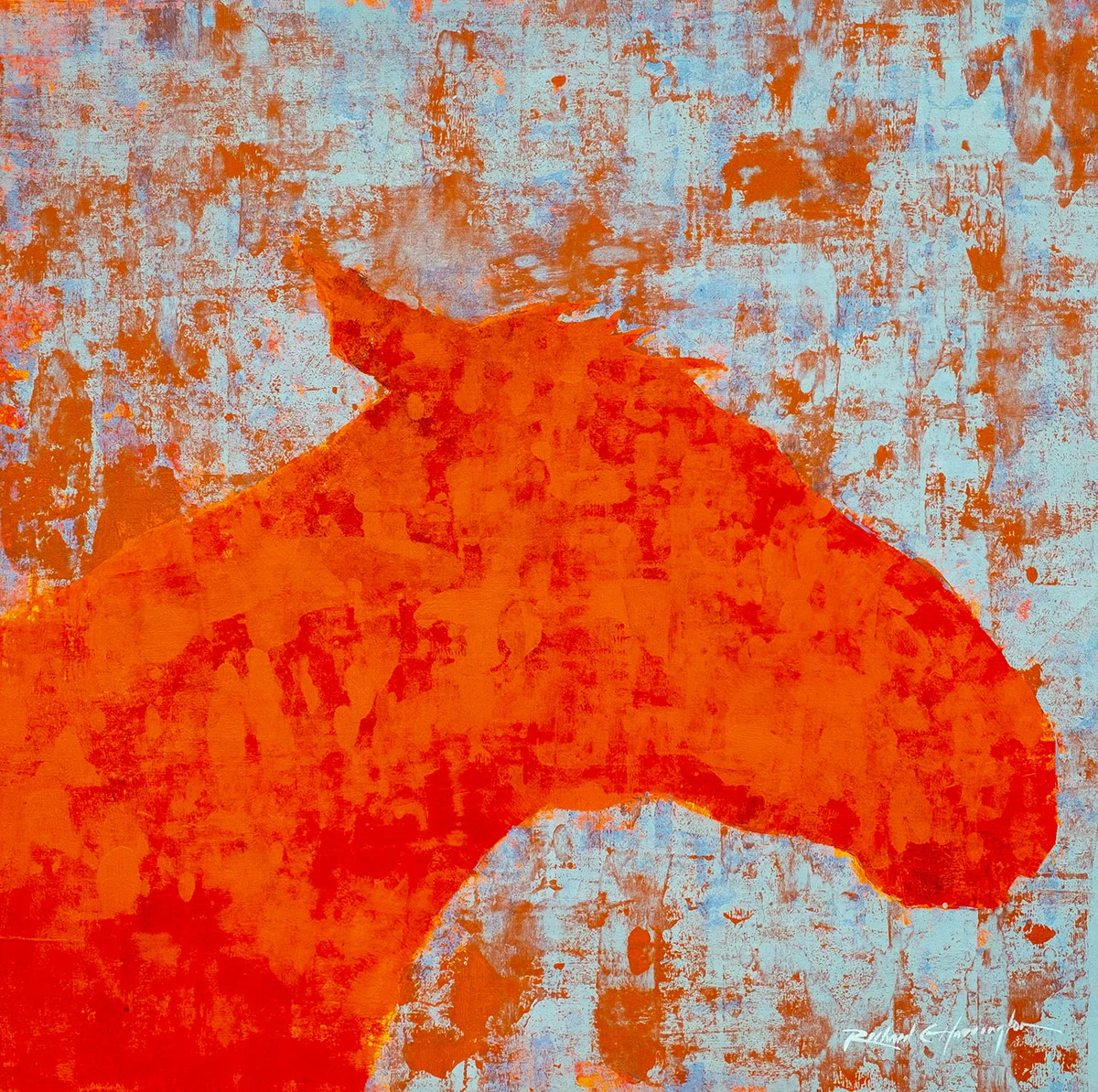 Red, 30 x 30, acrylic on panel. Available through artist.
