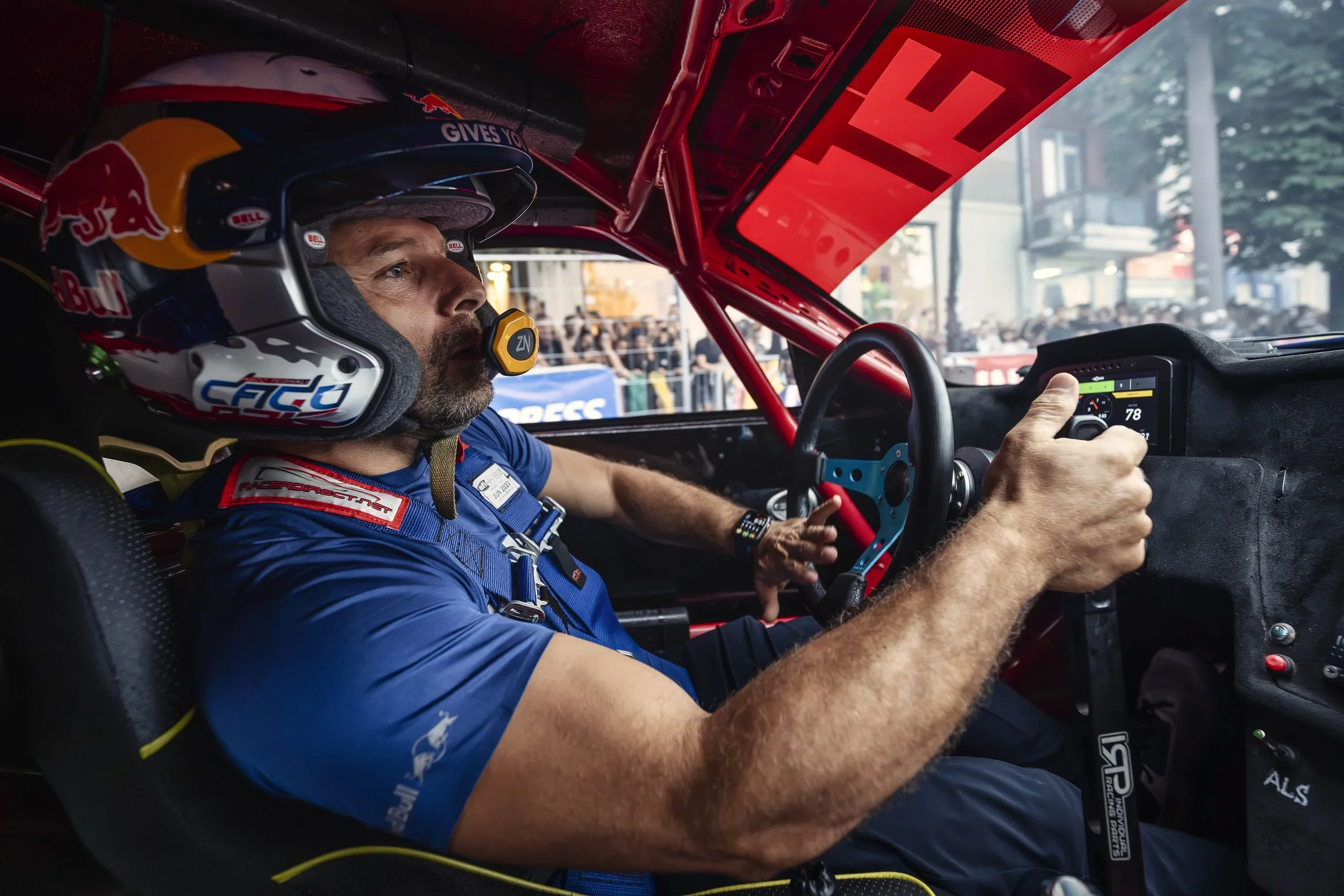 Drift racing event photography - in-car motorsport perspective.